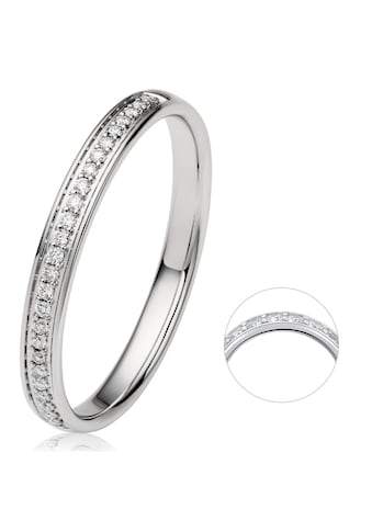 Diamantring »0.1 ct Diamant Brillant Memoire Ring aus 585 Weißgold«, Damen Gold...