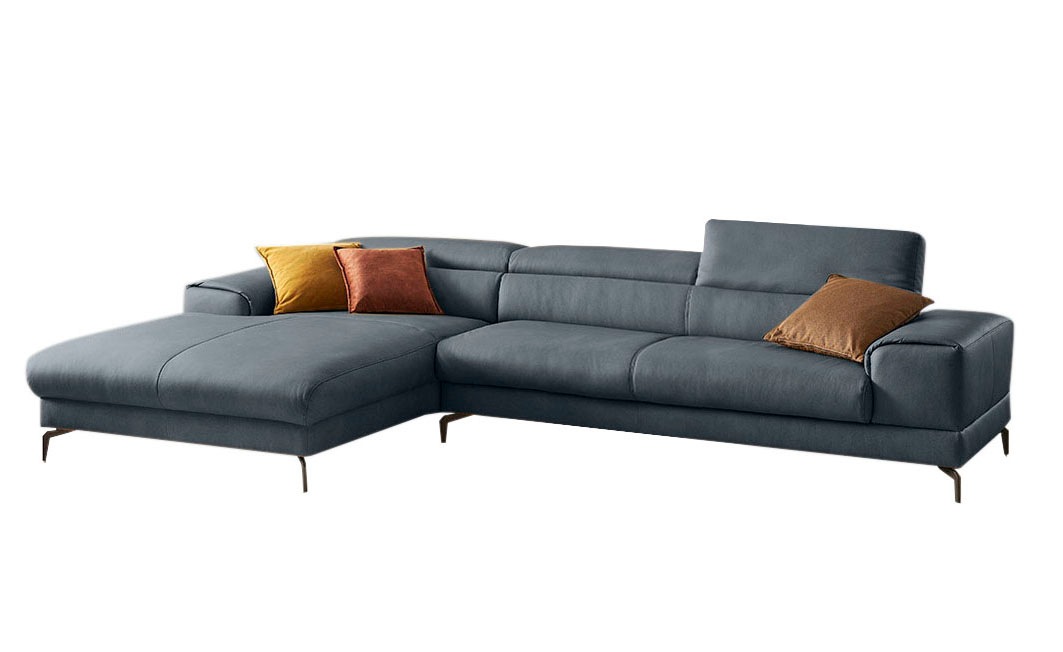 W.SCHILLIG Ecksofa »piedroo, Designsofa mit tollem Sitzkomfort, bequem und elegant, L-Form«, Kopfteilverstellung, wahlweise mit Sitztiefenverstellung, Breite 343cm