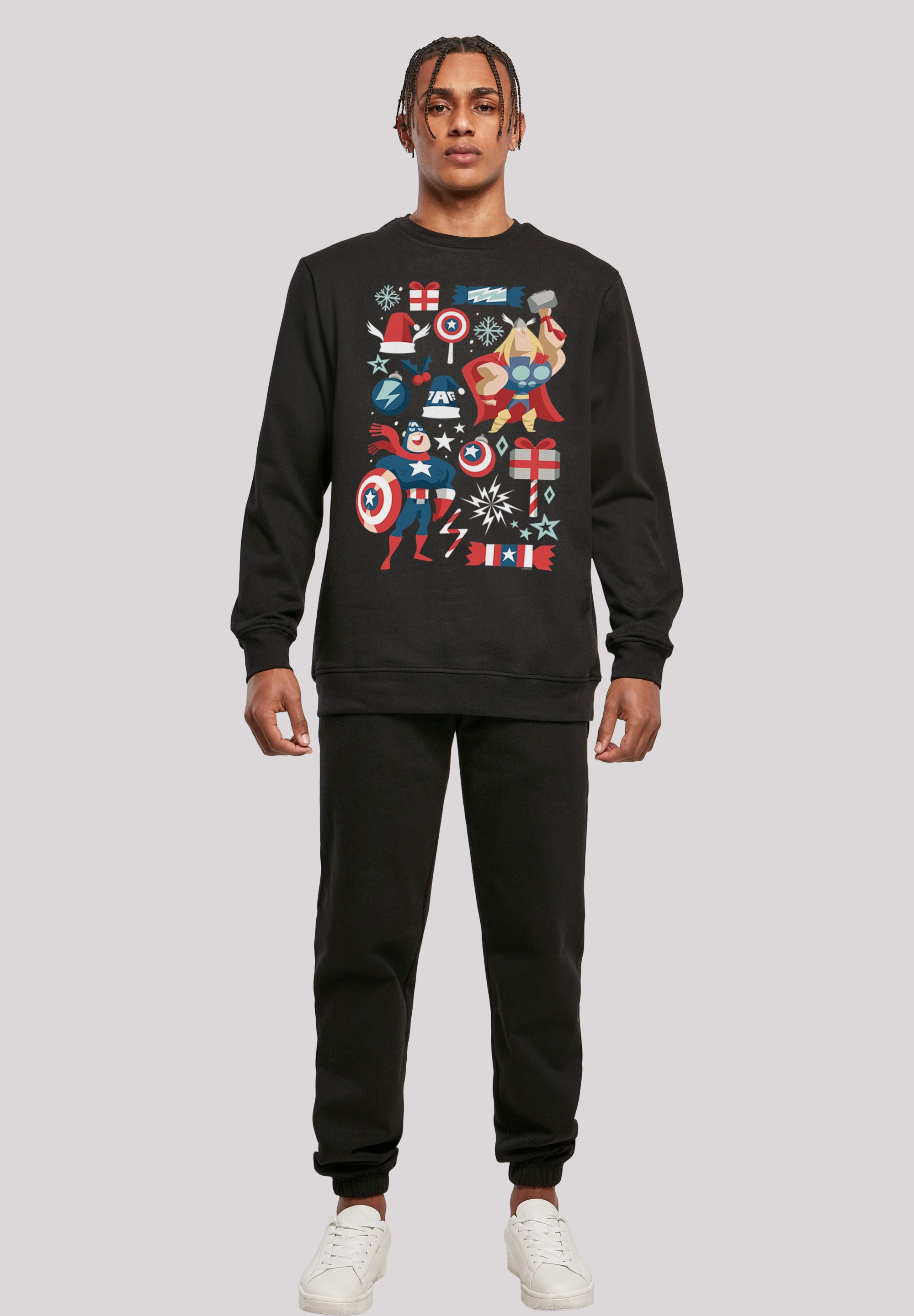 F4NT4STIC Kapuzenpullover »Marvel Thor und Captain America christmas«, Print