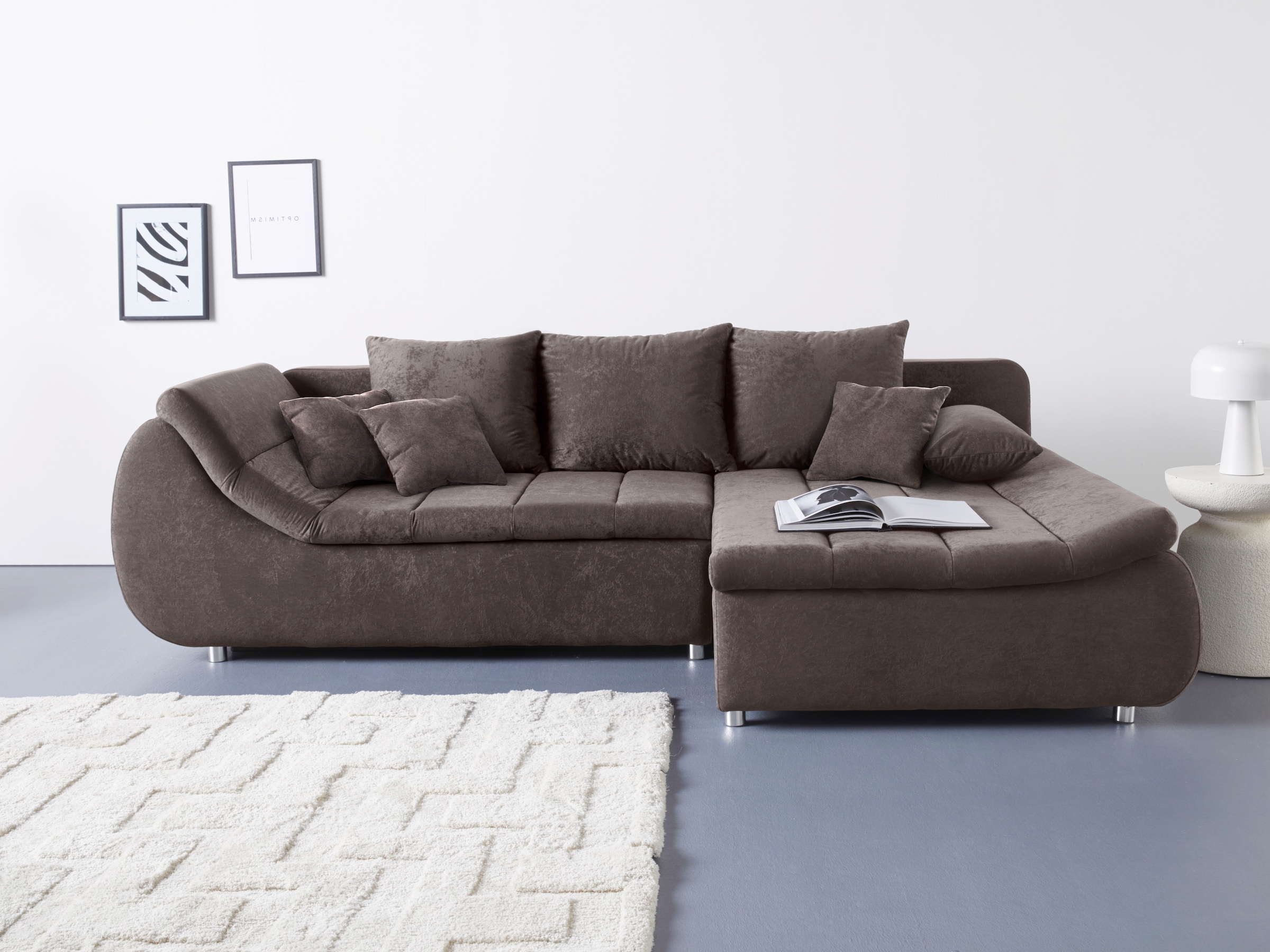 INOSIGN Ecksofa "Imola, elegant und modern, aktuelle Steppung im Sitz, bequ günstig online kaufen