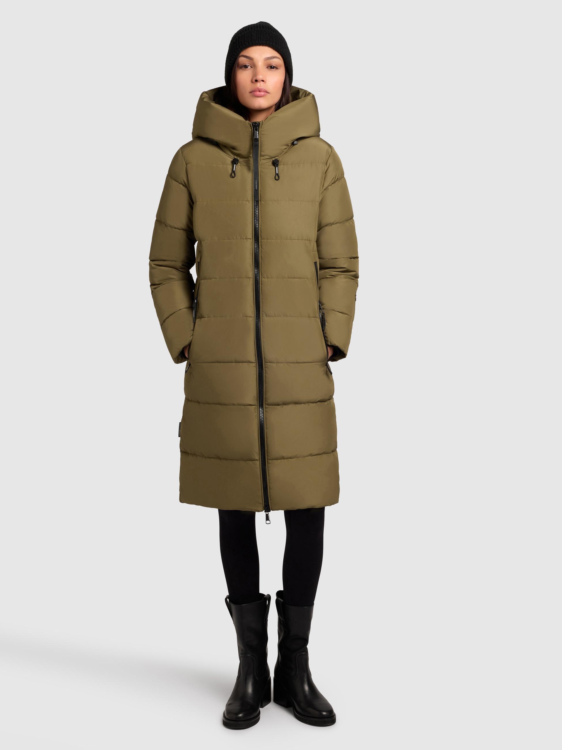 khujo Steppmantel »Jilias5-YM«, warmer Damen Wintermantel mit Kapuze und großen Taschen