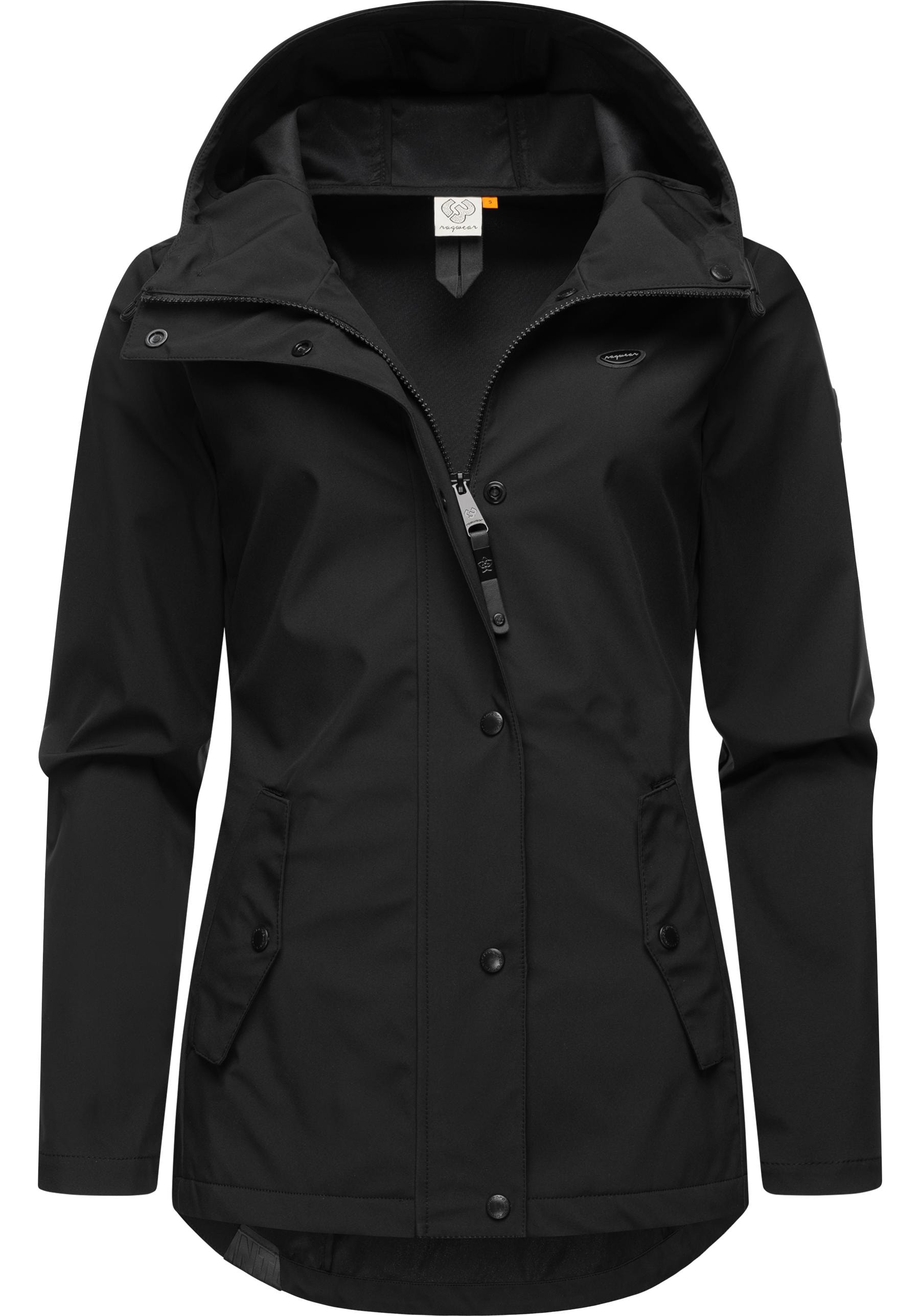 Ragwear Softshelljacke »Margge Shell«, mit Kapuze, wasserdichte Damen Übergangsjacke mit großer Kapuze