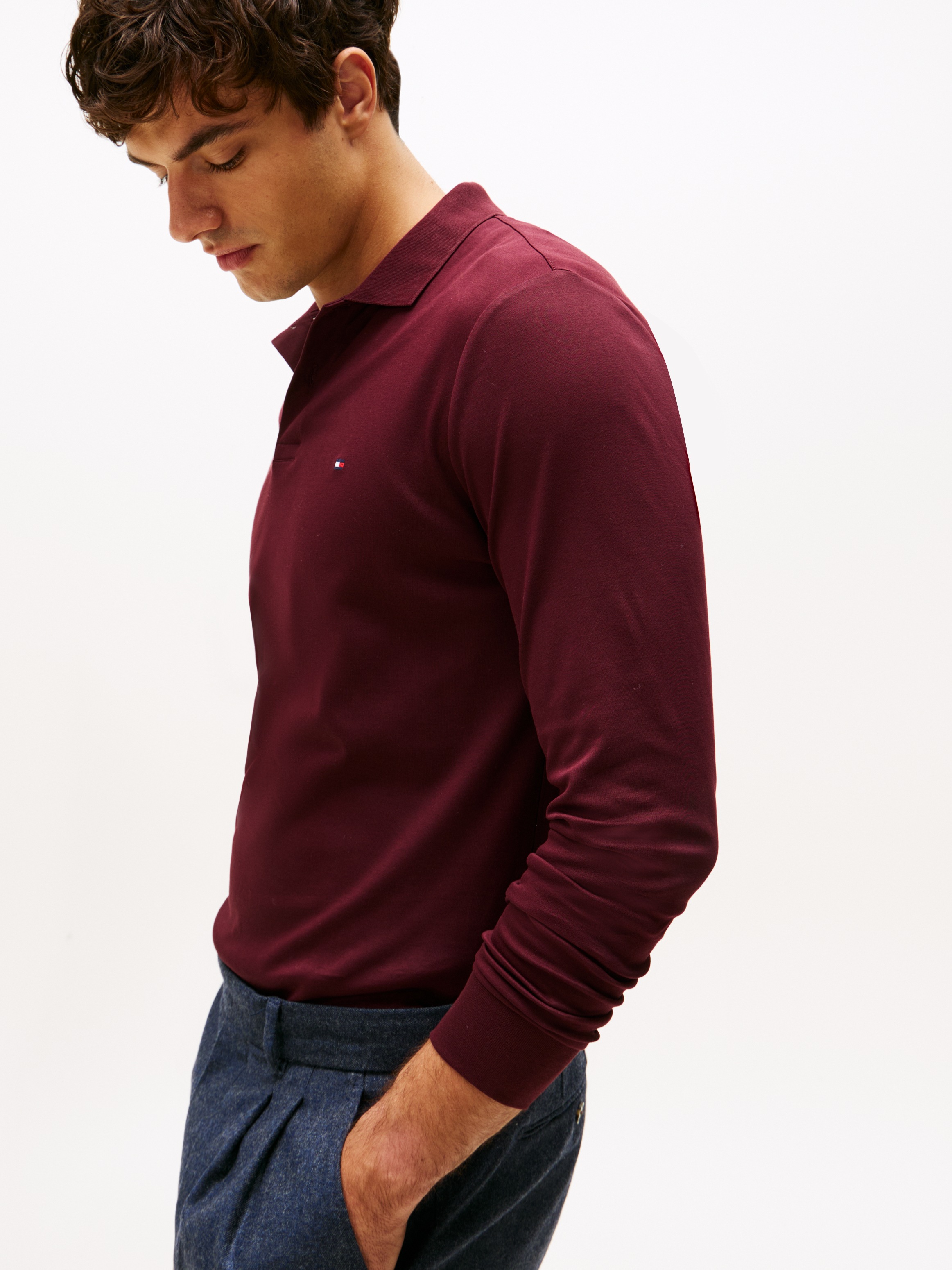 Tommy Hilfiger Langarm-Poloshirt "L/S LIQUID COTTON REG POLO mit Jersey und günstig online kaufen