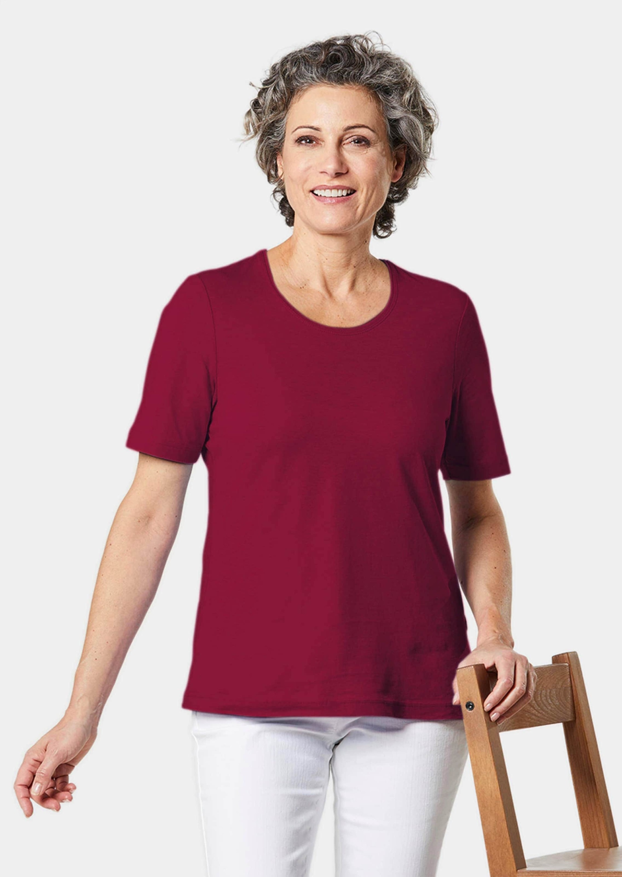 Goldner Basic Polo Shirt Dark Red Petite 3
