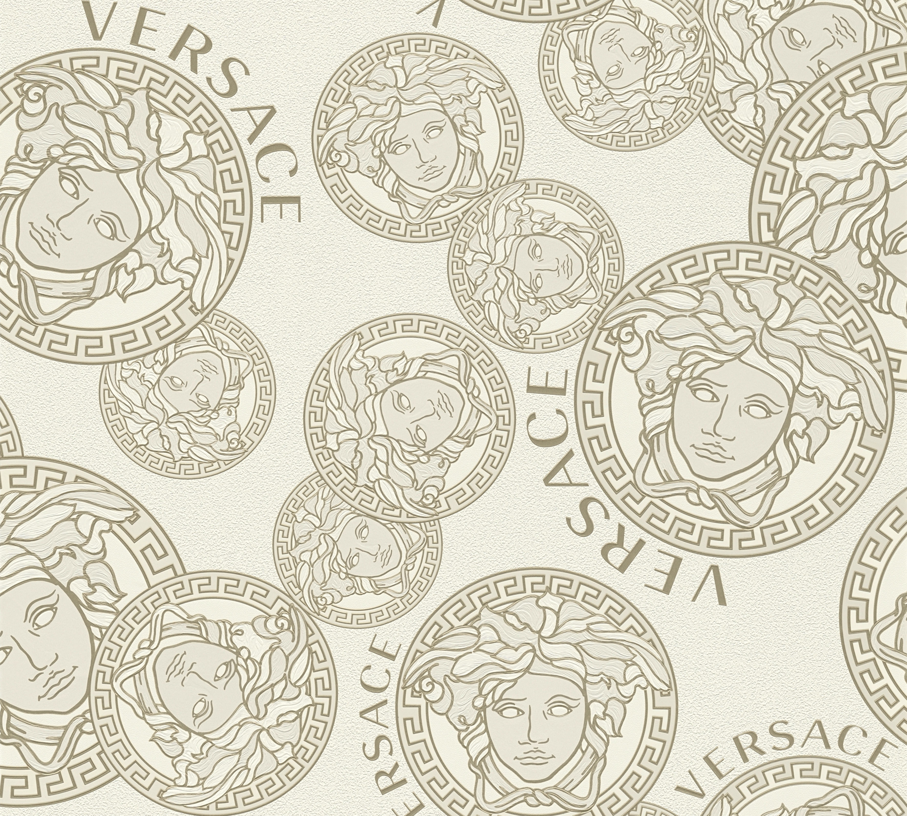 Versace Vliestapete "Wallpaper Versace 5 Medusakopf" abstrakt gemustert leicht glänzend leicht strukturiert Designertapete Tapeten Wohnzimmer Schlafzimmer Küche Flur Design Optik