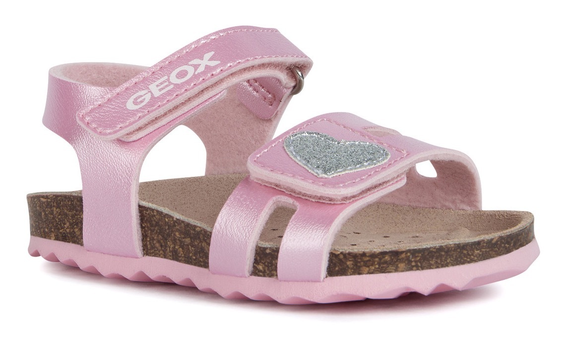 Geox Sandale "B SANDAL CHALKI GIRL", Sommerschuh, Klettschuh, Sandalette, mit glitzerndem Herzchen