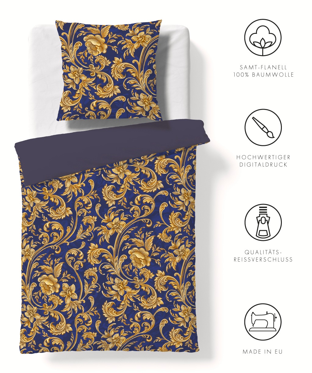 fleuresse Wendebettwäsche "Valencia" 3 Stk. tlg. kuschelweicher Flanell mit günstig online kaufen