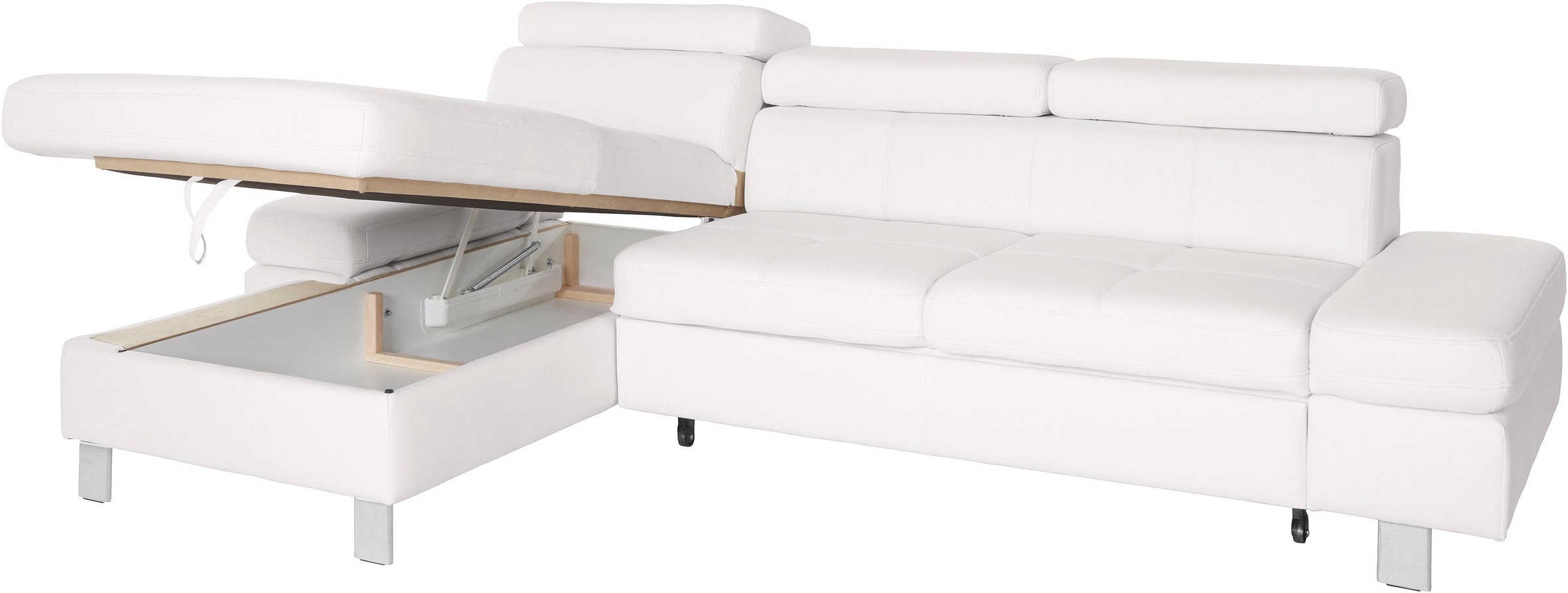 exxpo - sofa fashion Ecksofa »Fiji, hochwertige Detailverarbeitung im Sitz und Rücken, L-Form«, bequem durch Kopf- und Armteilverstellung, wahlweise mit Bettfunktion