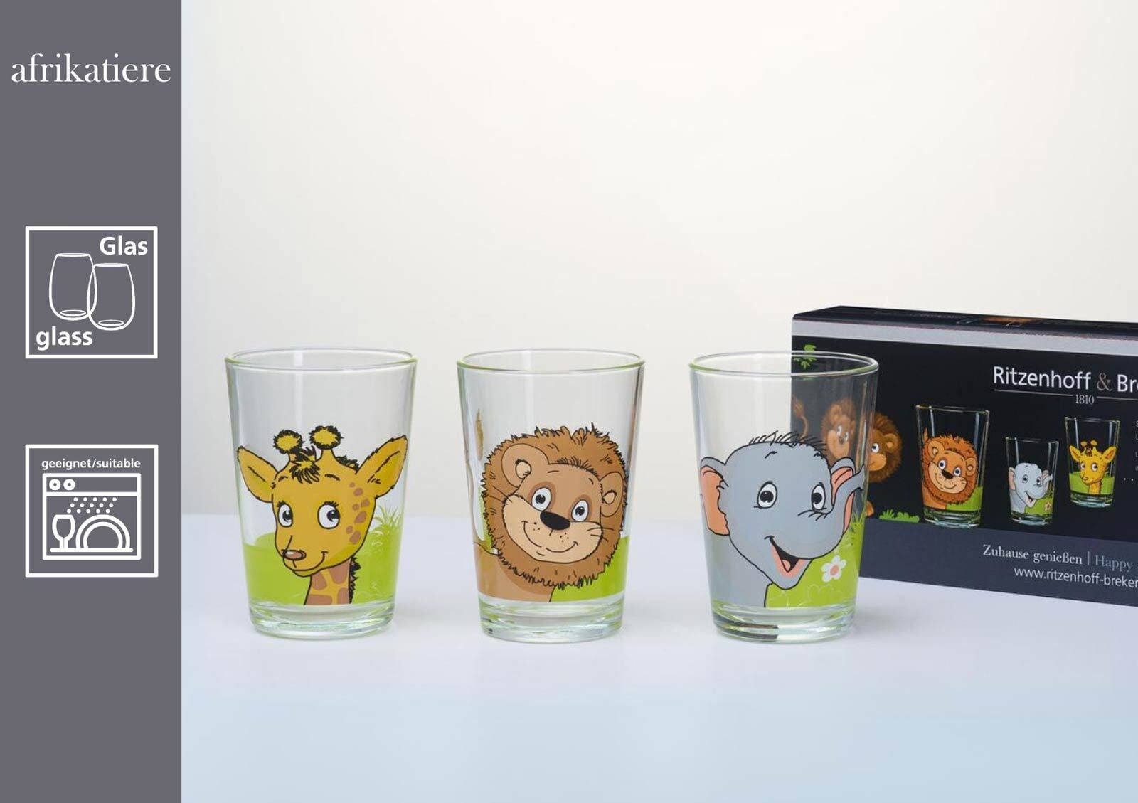 Ritzenhoff & Breker Kinderbecher »Kindergläser Hof- und Dschungeltiere 205 ml 6er Set bunt«