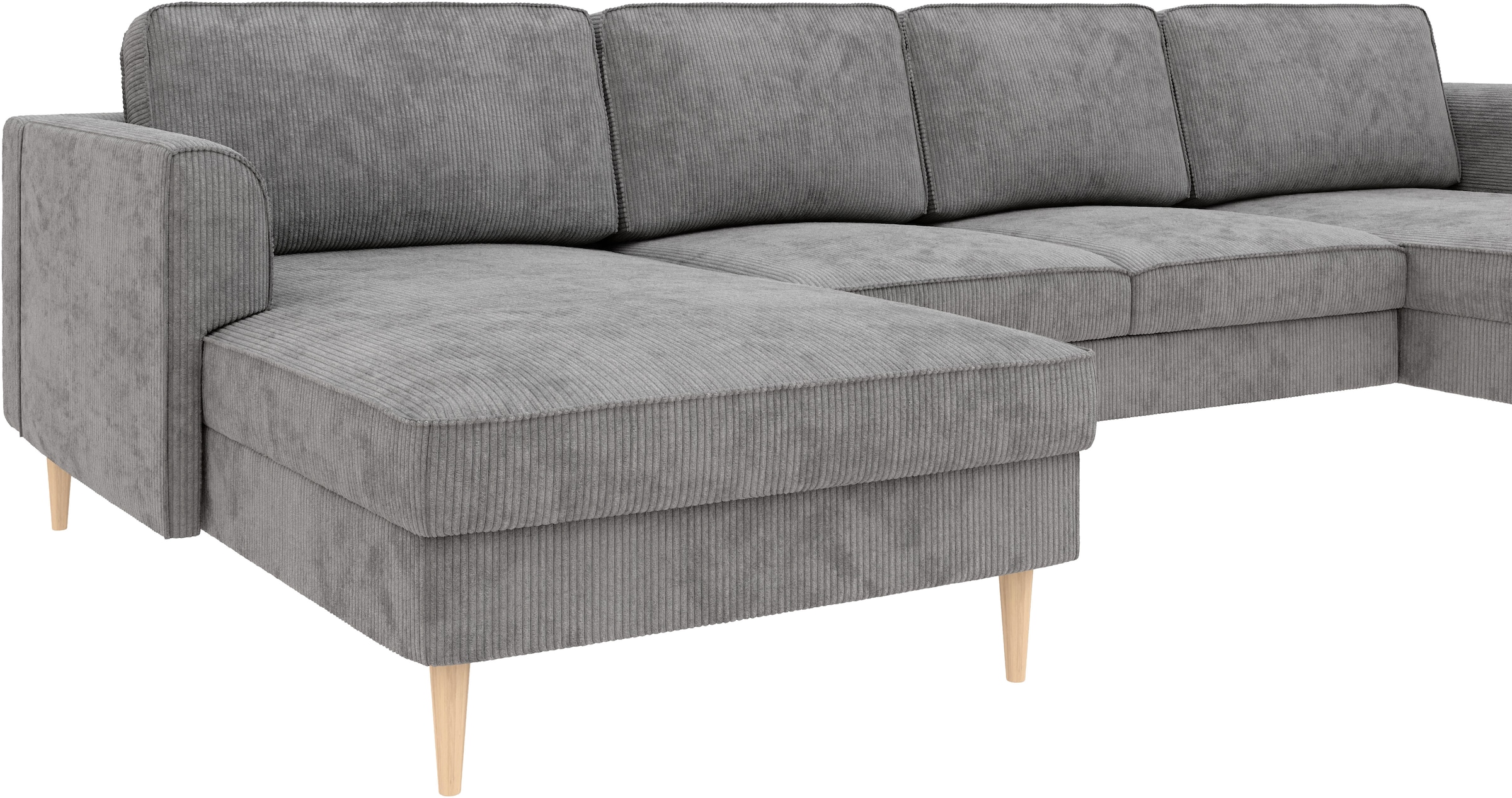 Home affaire Wohnlandschaft »Booster Couch wahlweise mit Schlaffunktion und Bettkasten-auch in Cord«, Sofa in U-Form, Breite 305 cm