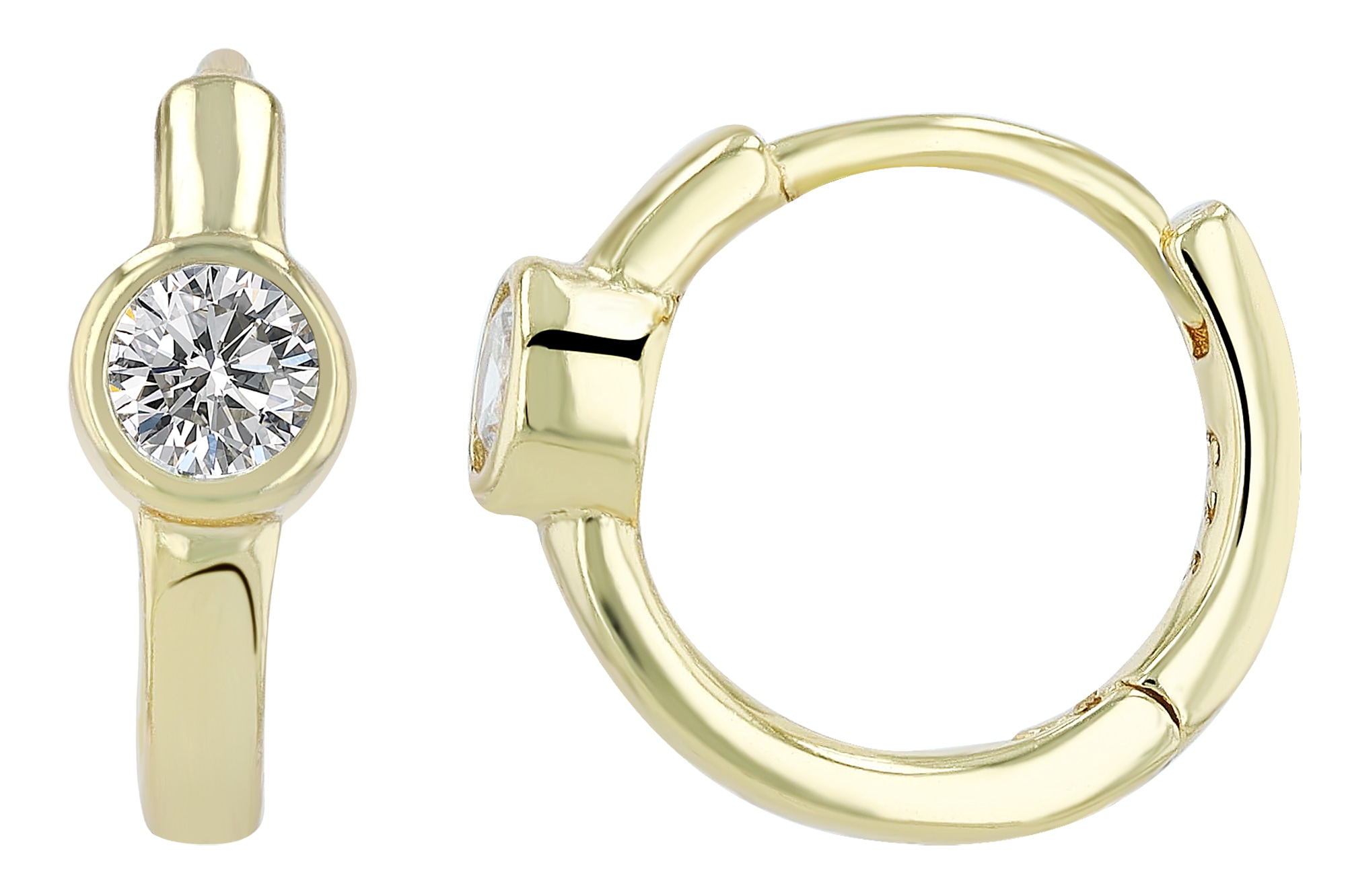 Adelia´s Klappcreolen »Damen Ohrringe – Klappcreole aus 925 Silber mit Zirkonia« Ein kleines Geschenk mit großer Wirkung