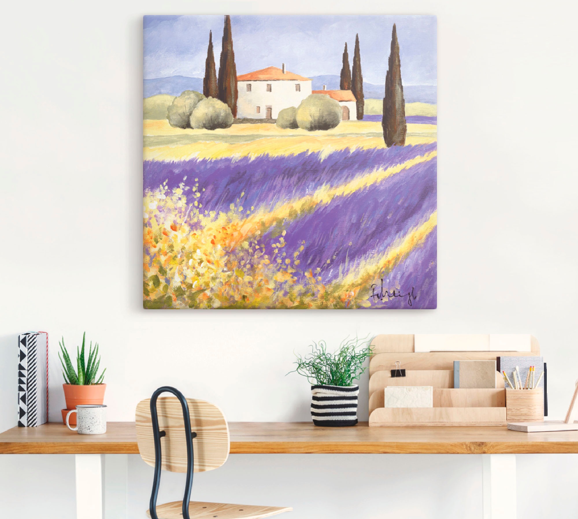 Artland Leinwandbild »Licht der Provence«, Felder, (1 St.), auf Keilrahmen gespannt