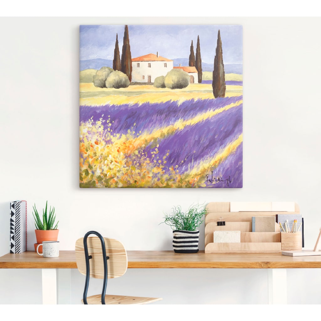 Artland Leinwandbild »Licht der Provence«, Felder, (1 St.)