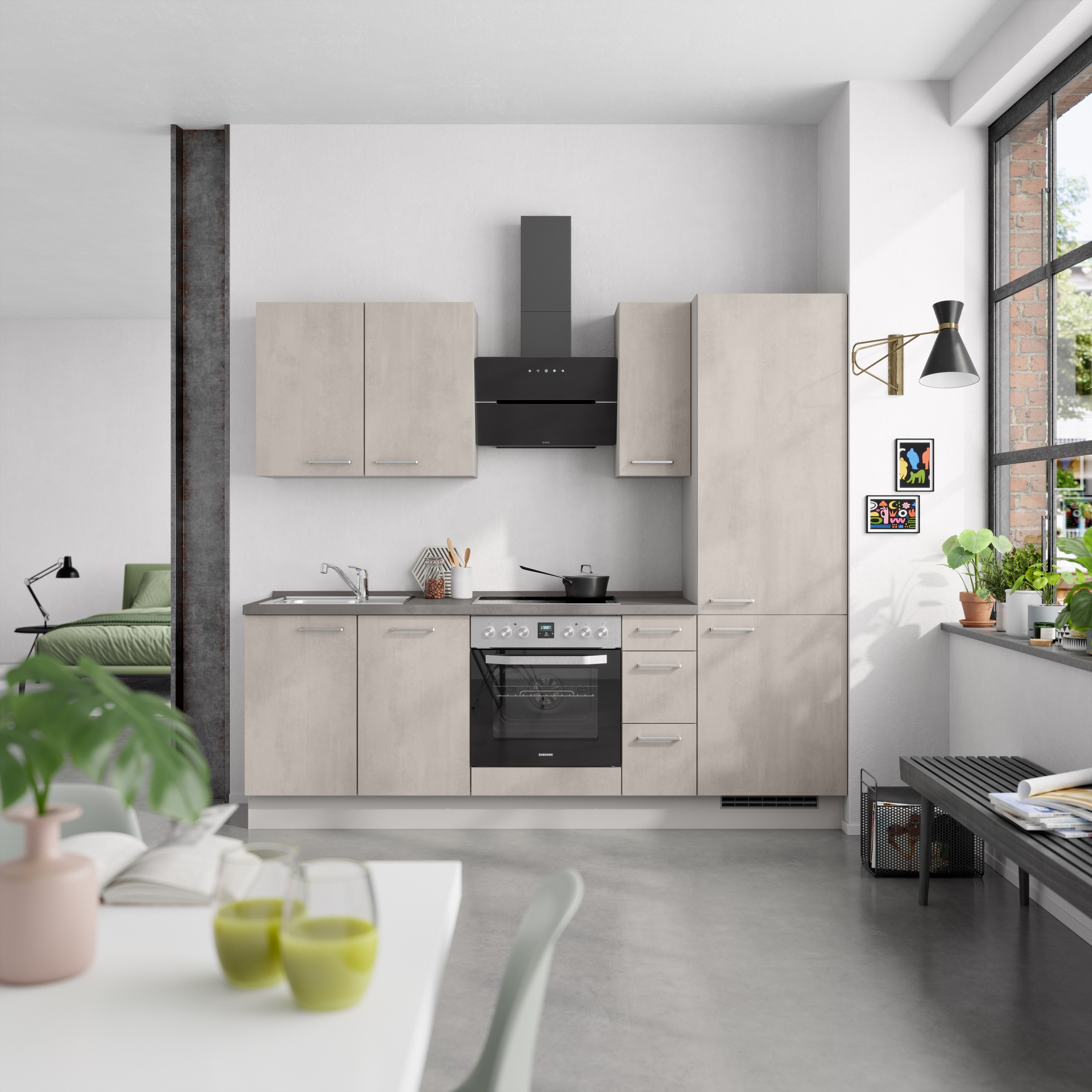 nobilia® Küchenzeile »"Riva II"«, vormontiert, Ausrichtung wählbar, Breite 240 cm, wahlw. mit E-Geräten