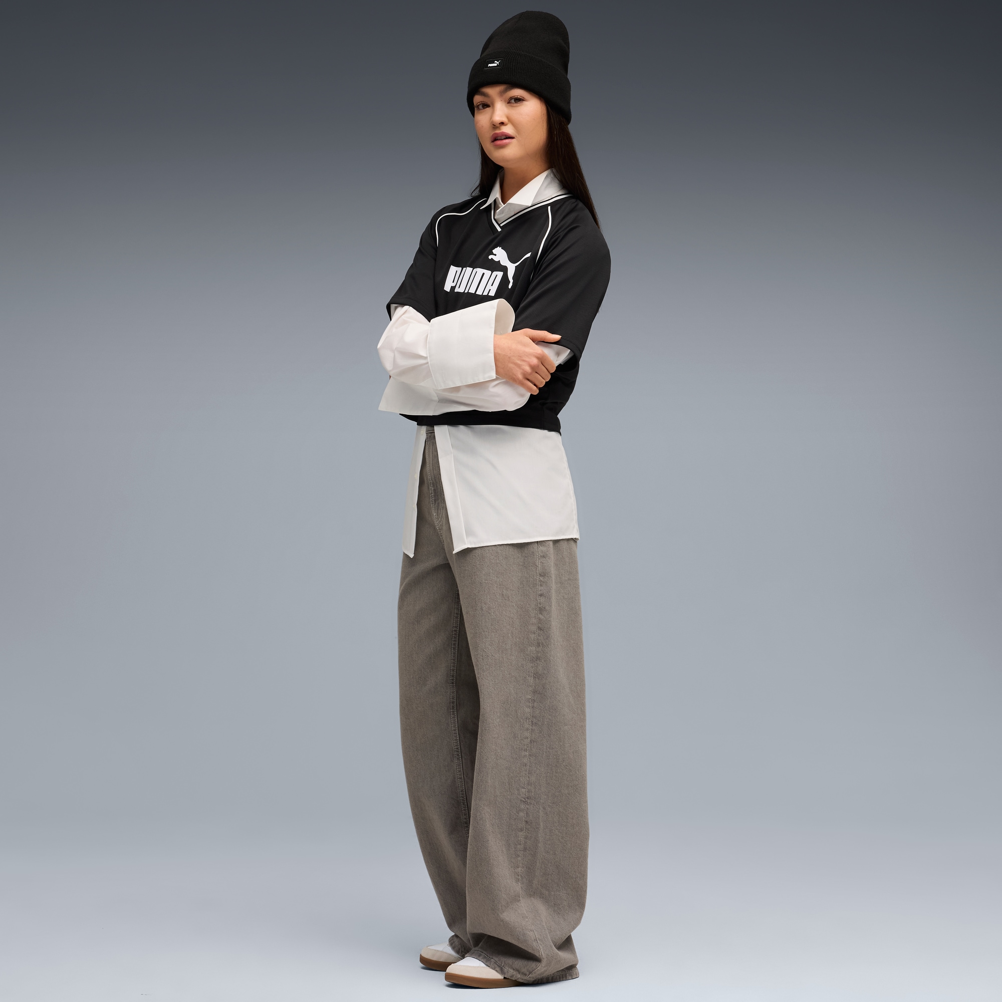 PUMA T-Shirt »ESS RELAXED CROPPED FOOTBALL JERSEY«