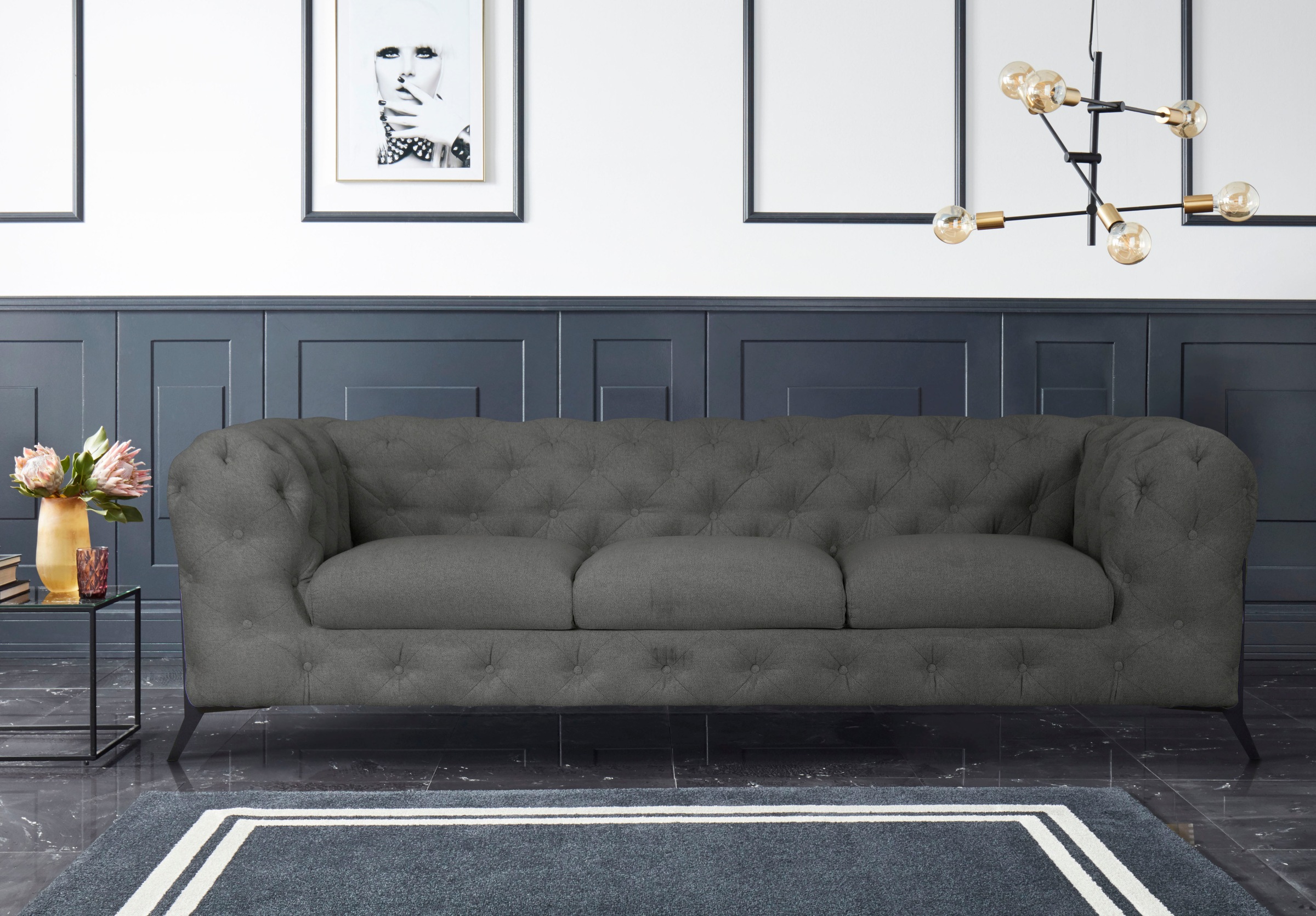 Home affaire Chesterfield-Sofa "Amaury" aufwändige Knopfheftung, moderne Ch günstig online kaufen