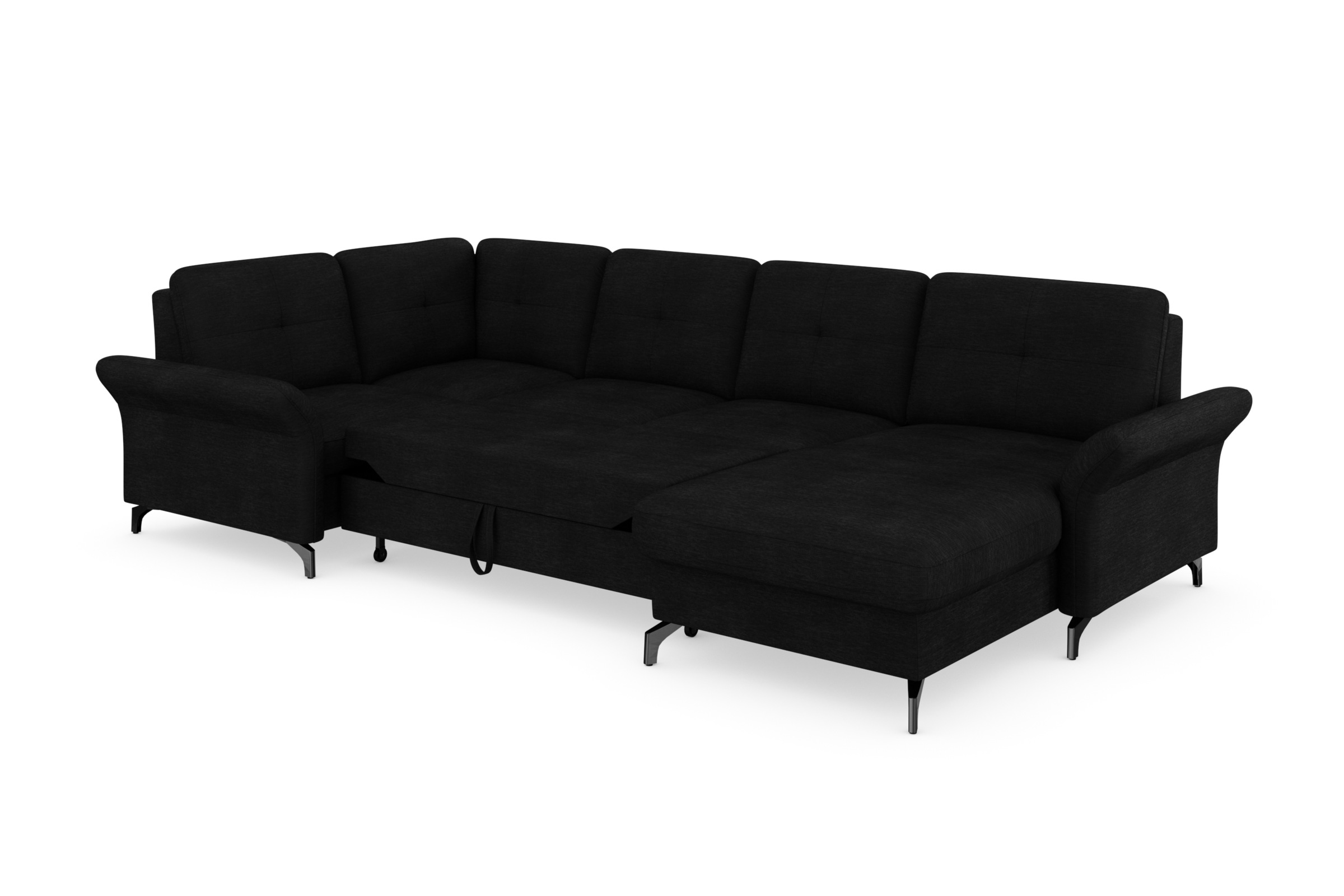 Places of Style Wohnlandschaft »Calando U-Form«, wahlweise mit Bettfunktion, Bettkasten und Armteilfunktion