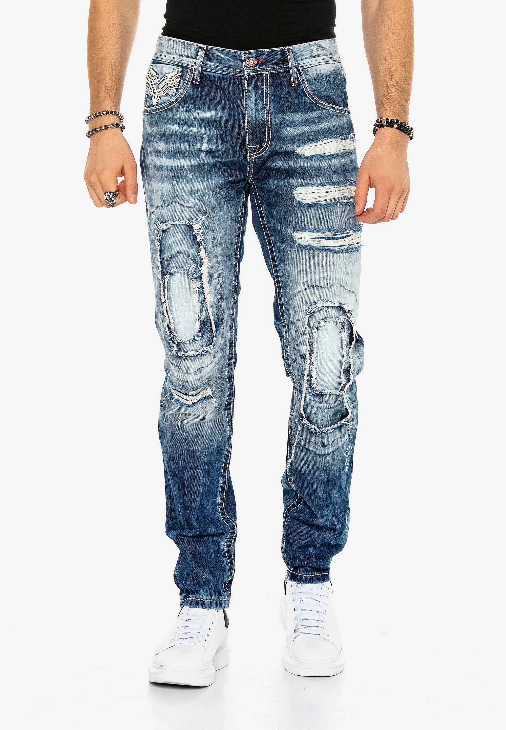 Cipo & Baxx Bequeme Jeans, im ausgefallenen Lagen-Design