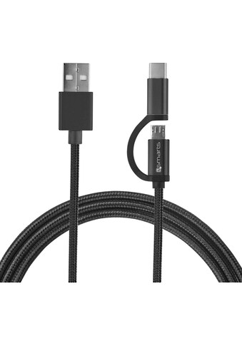 4smarts USB-Ladegerät »Micro-USB & USB-C Kabel ComboCord 1m, Textil« kaufen
