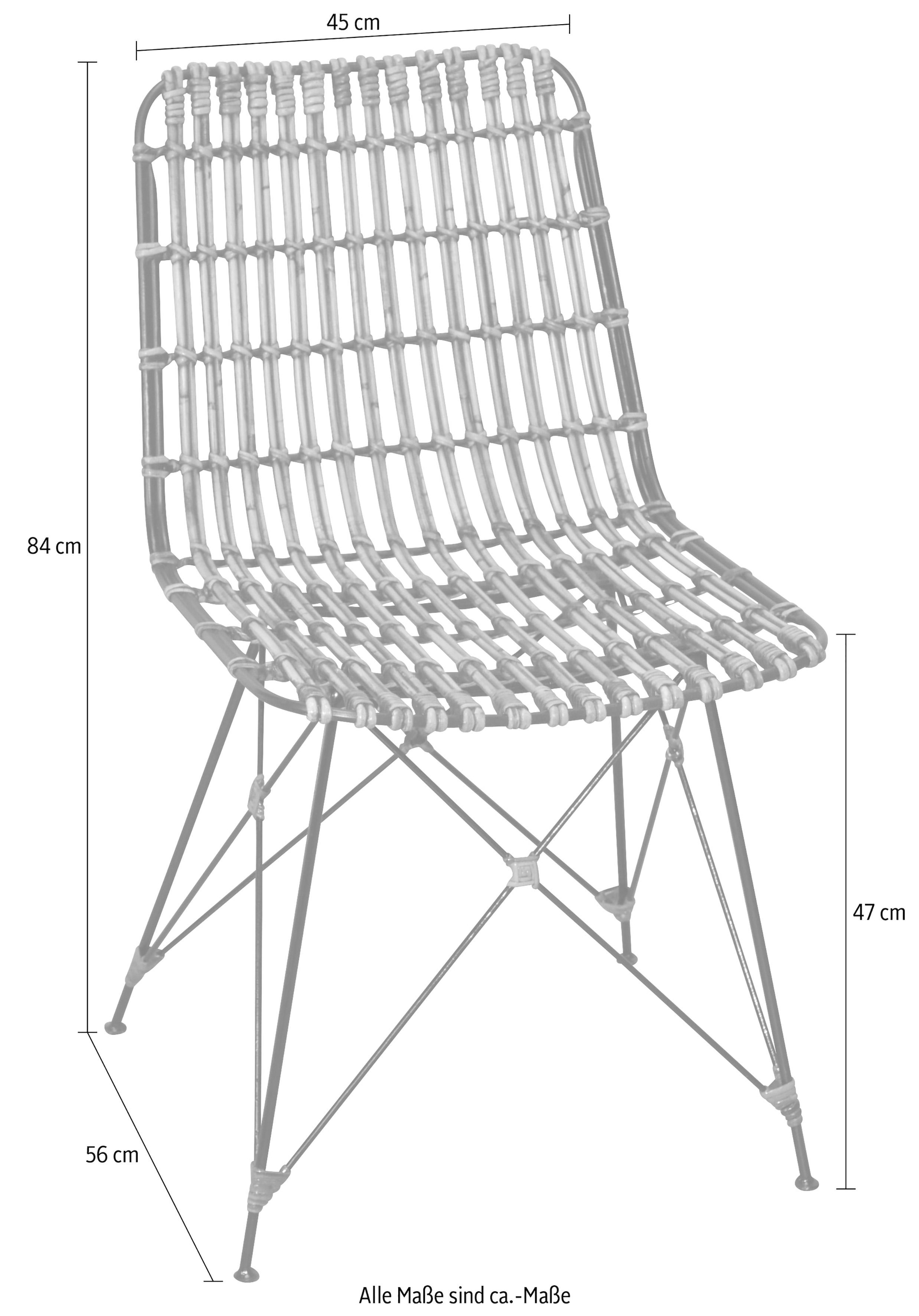 Home affaire Rattanstuhl, Maße (B/T/H): 45/56/84 cm günstig online kaufen