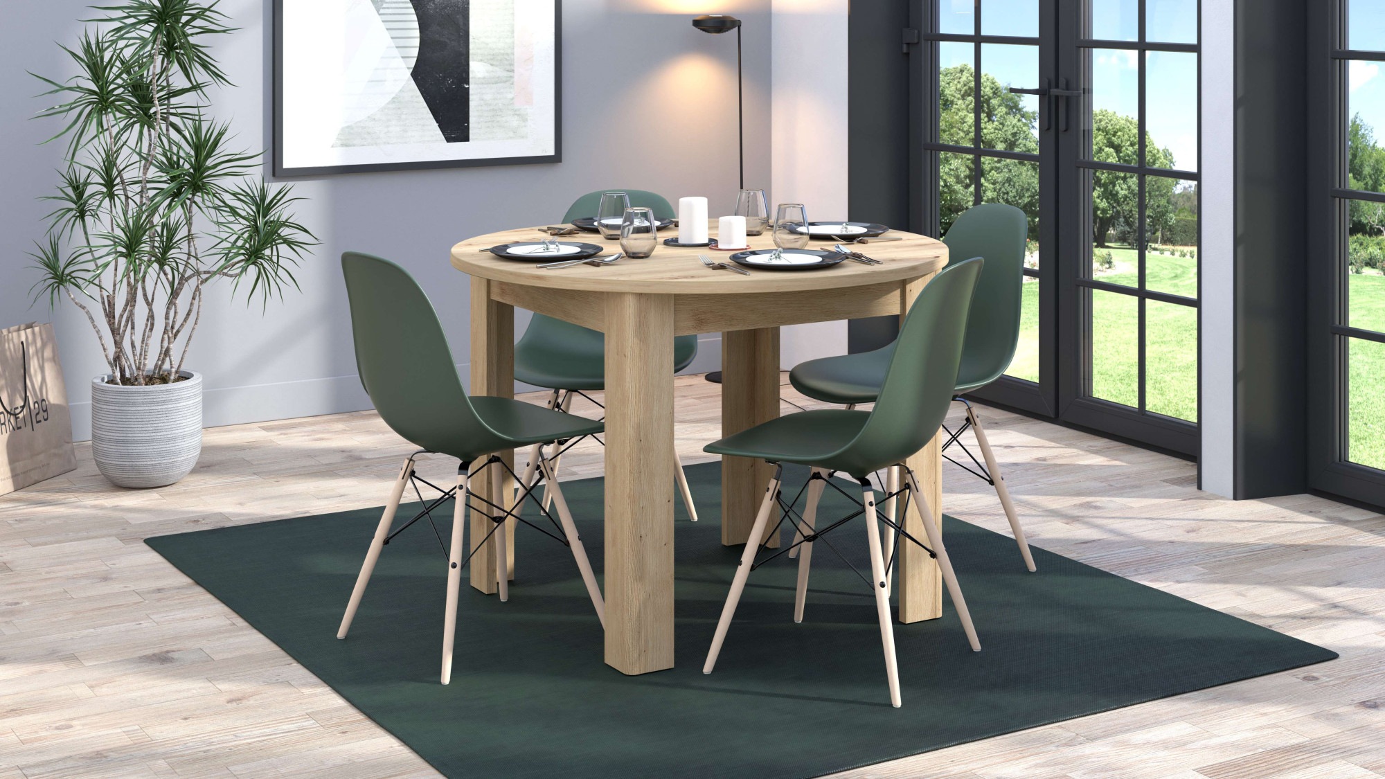 Home affaire Esstisch »Ancona runder Tisch, 106 cm, MFD Tischplatte«, in verschiedenen modern Farben, Ideal für eine moderne Küche