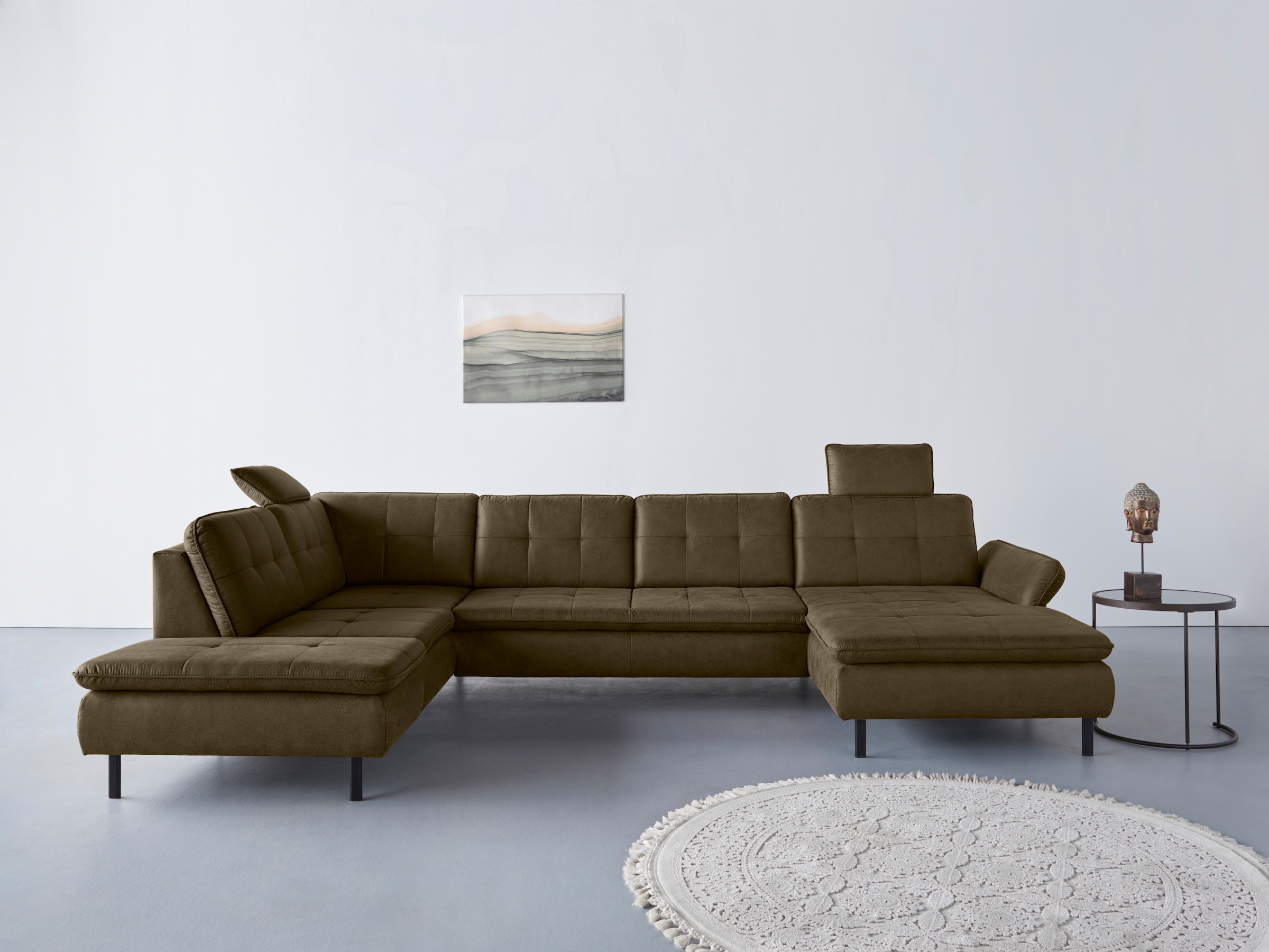 Home affaire Wohnlandschaft "Birkholm U-Form" Armlehnverstellung, auch in E günstig online kaufen