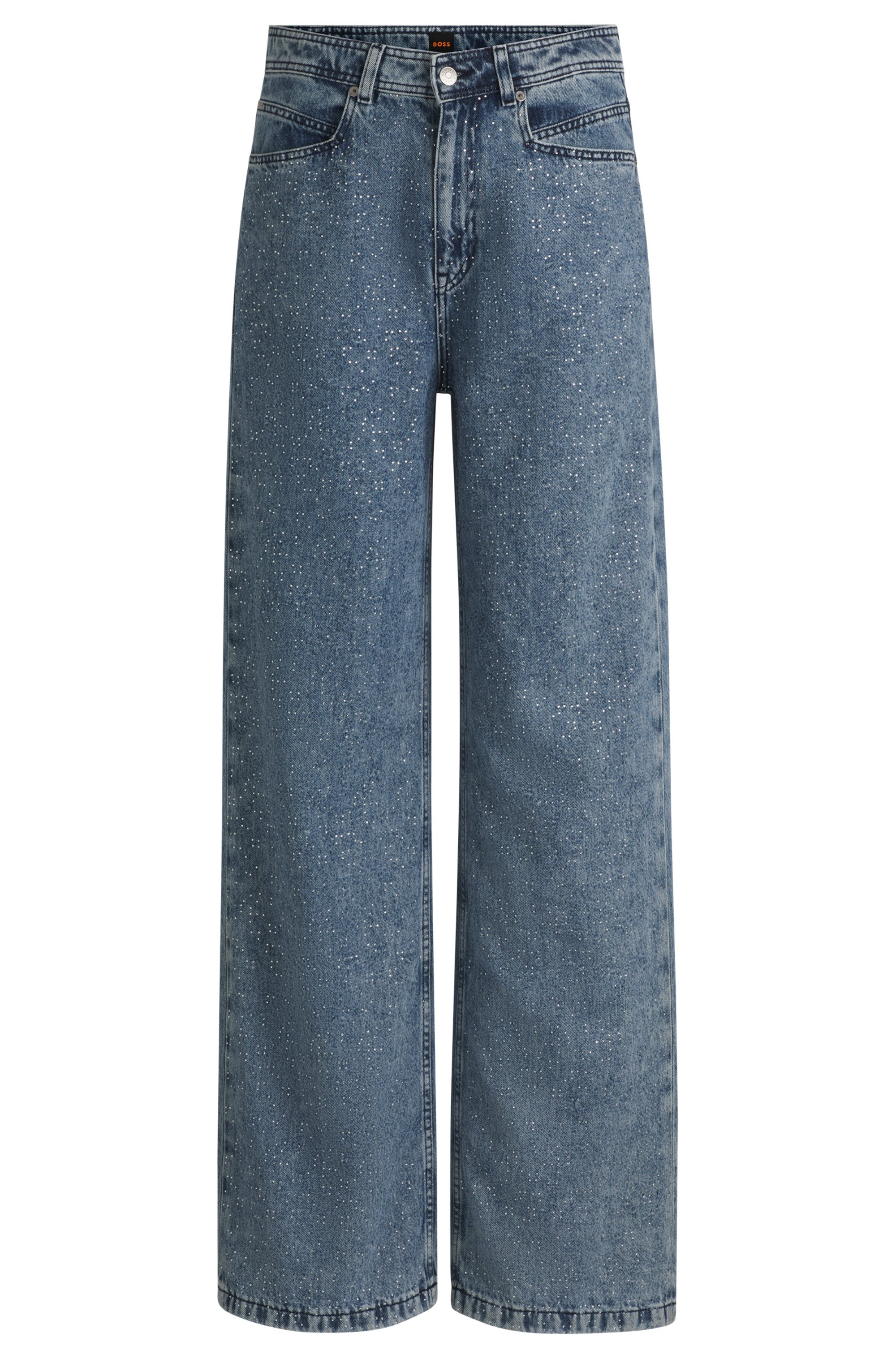 BOSS ORANGE High-waist-Jeans "Marlene High Rise", mit All Over Straß und Glitzer Effekt