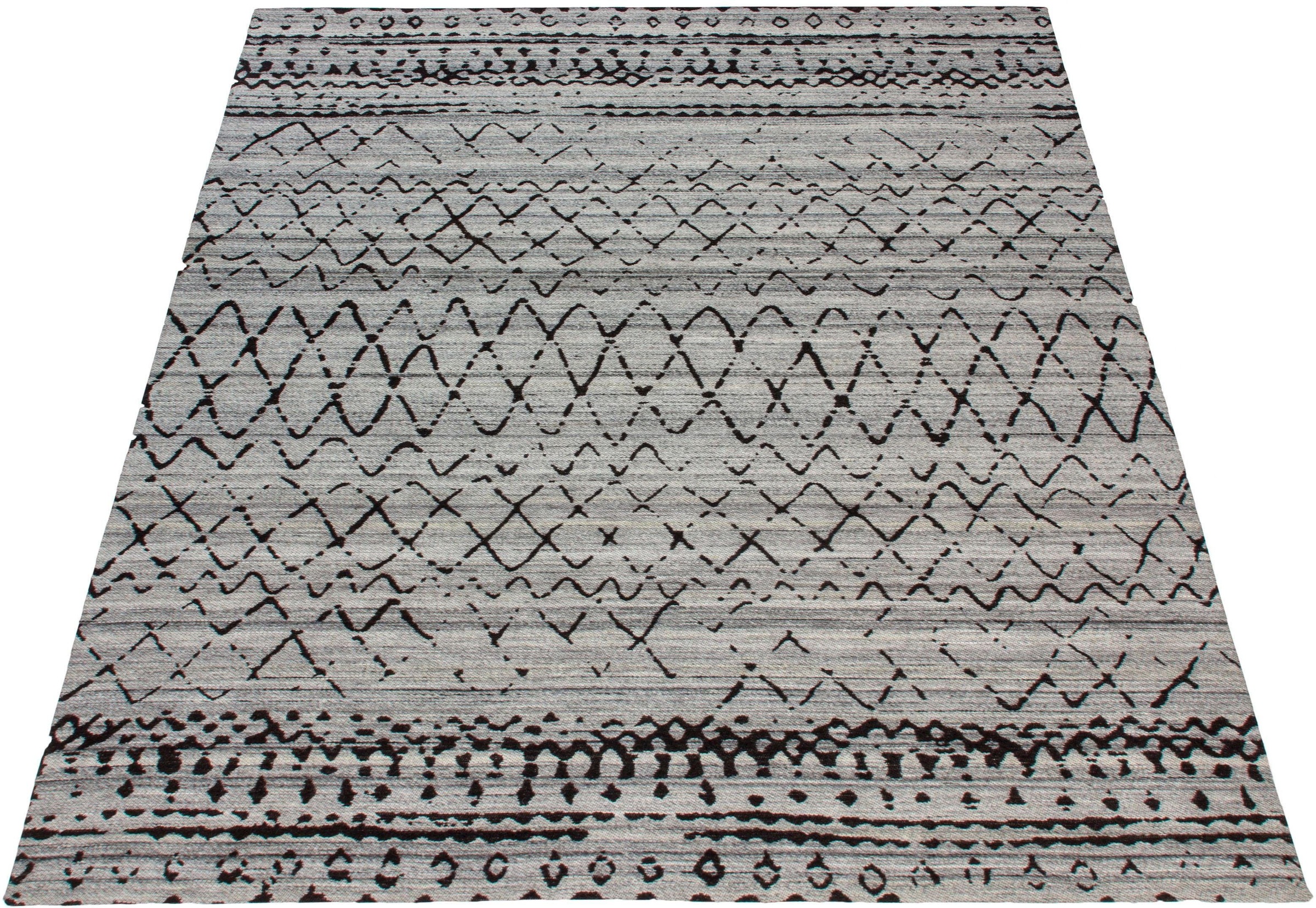 Teppich MY HOME "Maria" Gr. 2, beige (natur, grau), B:80cm H:6mm L:150cm, Baumwolle, Kunstfaser, Wolle, Teppiche, Teppich, modernes Design, Wohnzimmer 2