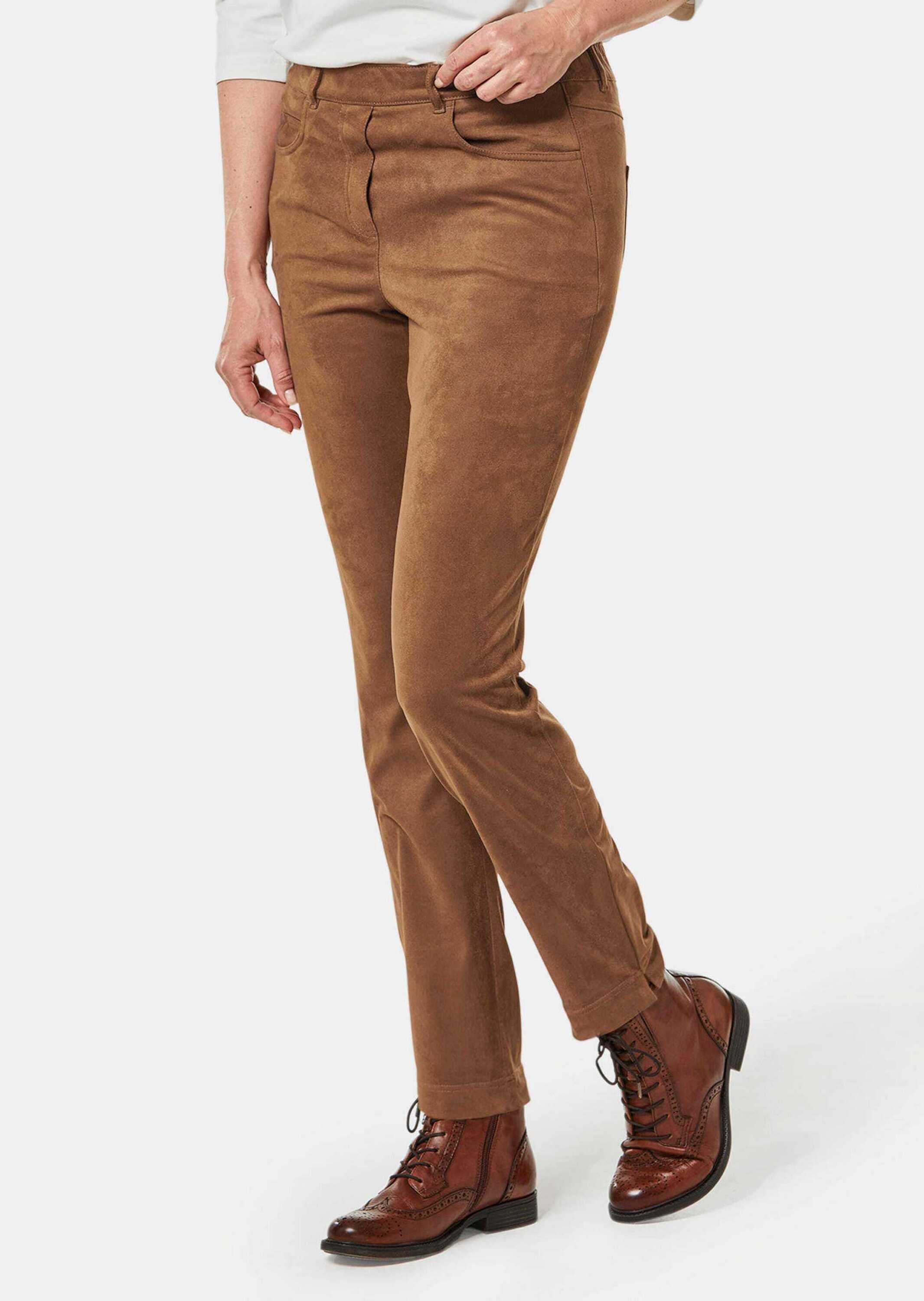 GOLDNER 2-in-1-Hose "Kurzgröße Bi-elastische Hose, Veloursleder-Look" günstig online kaufen