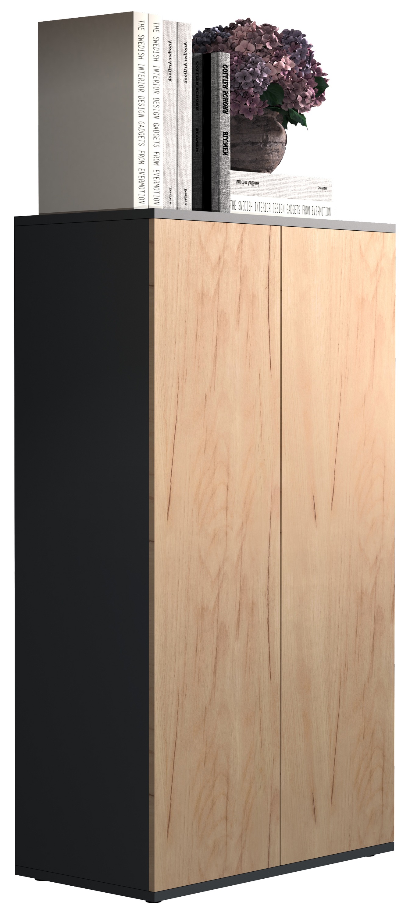 Kommode VCM, B:60cm T:32cmanthrazit, honig, eiche, Sideboards, "Holz Kommode Sideboard Anrichte Dalosa 3 Drehtüren"