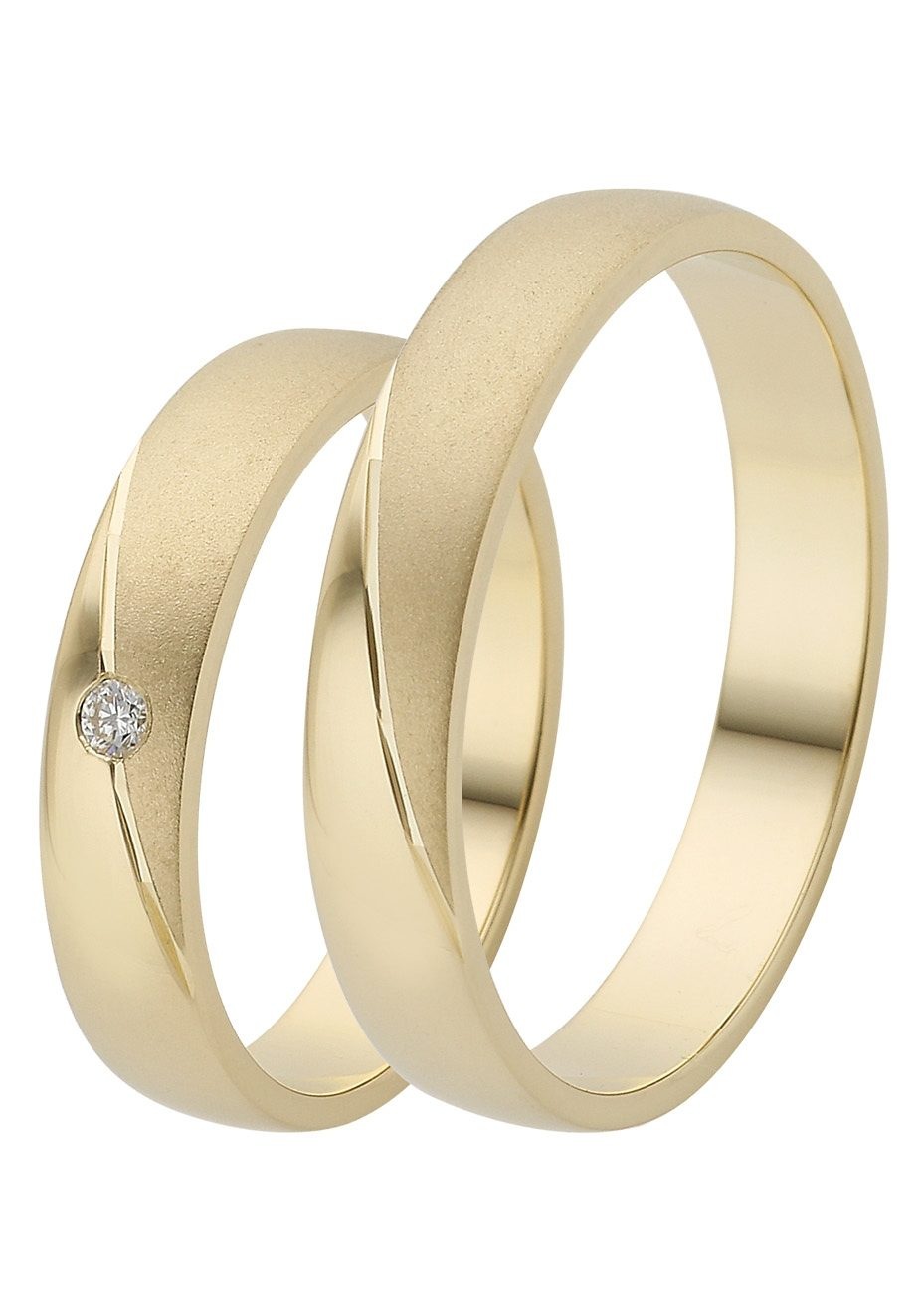 Firetti Trauring »Schmuck Geschenk Gold 375 Hochzeit Ehering Trauring "LIEBE"«, Made in Germany, wahlweise mit oder ohne Brillant