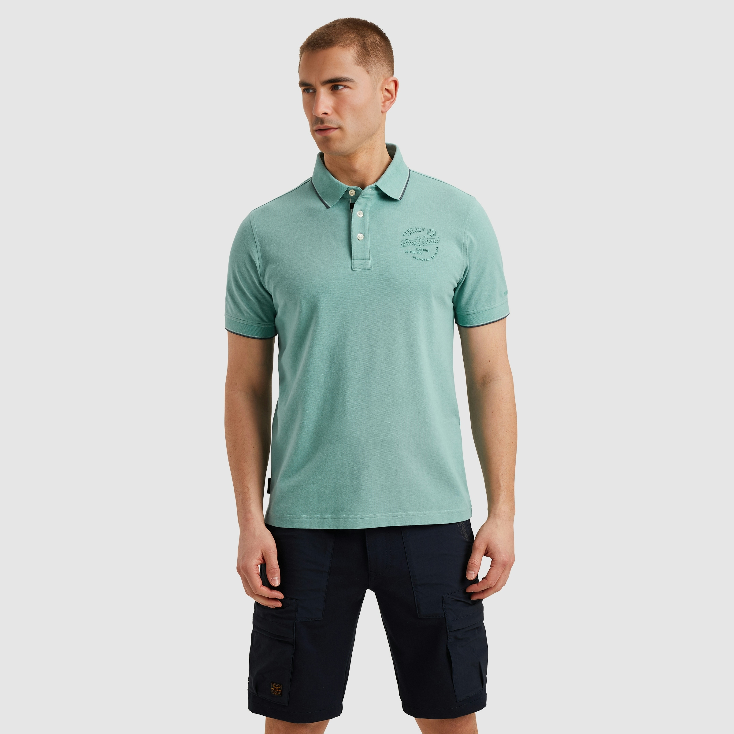 PME LEGEND Poloshirt »Short sleeve polo stretch pique package«, mit Schriftzug