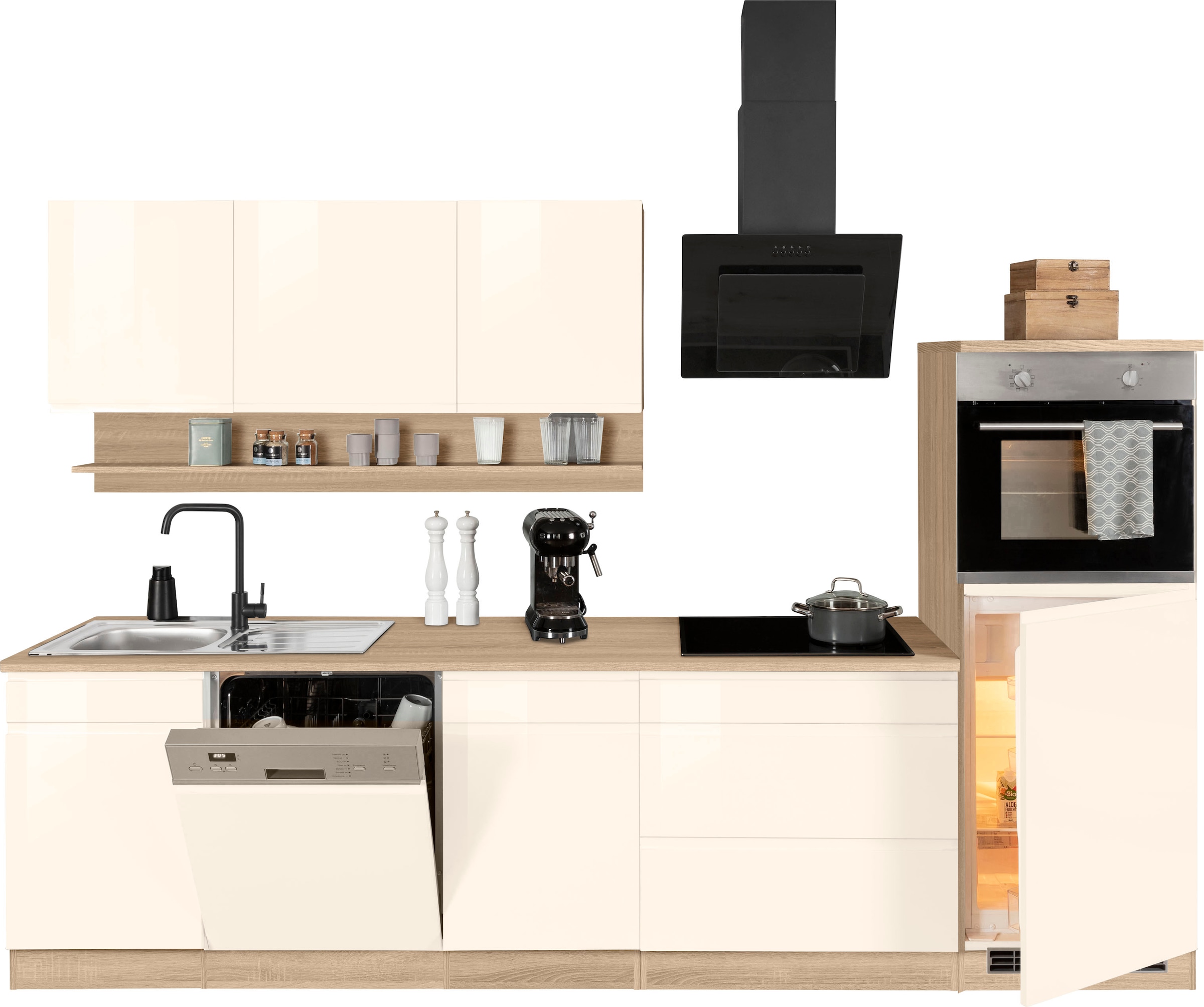 HELD MÖBEL Küchenzeile "Virginia", Breite 300 cm, ohne E-Geräte günstig online kaufen