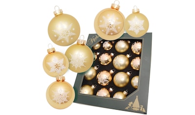 Weihnachtsbaumkugel »Schneeflocke goldfarben«, (Set, 16 St.)