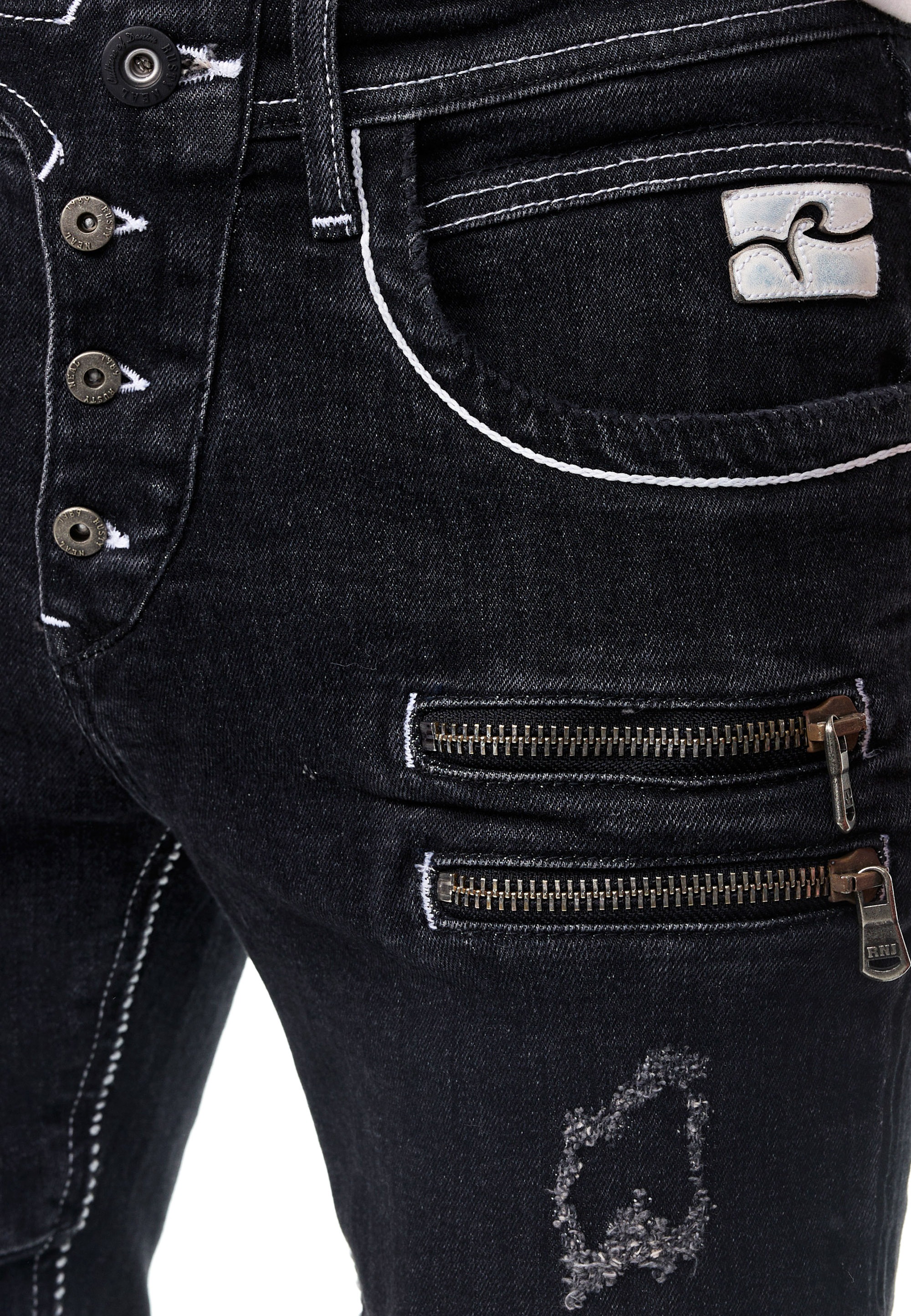 Rusty Neal Slim-fit-Jeans »MISATO«, im modischen Used-Look