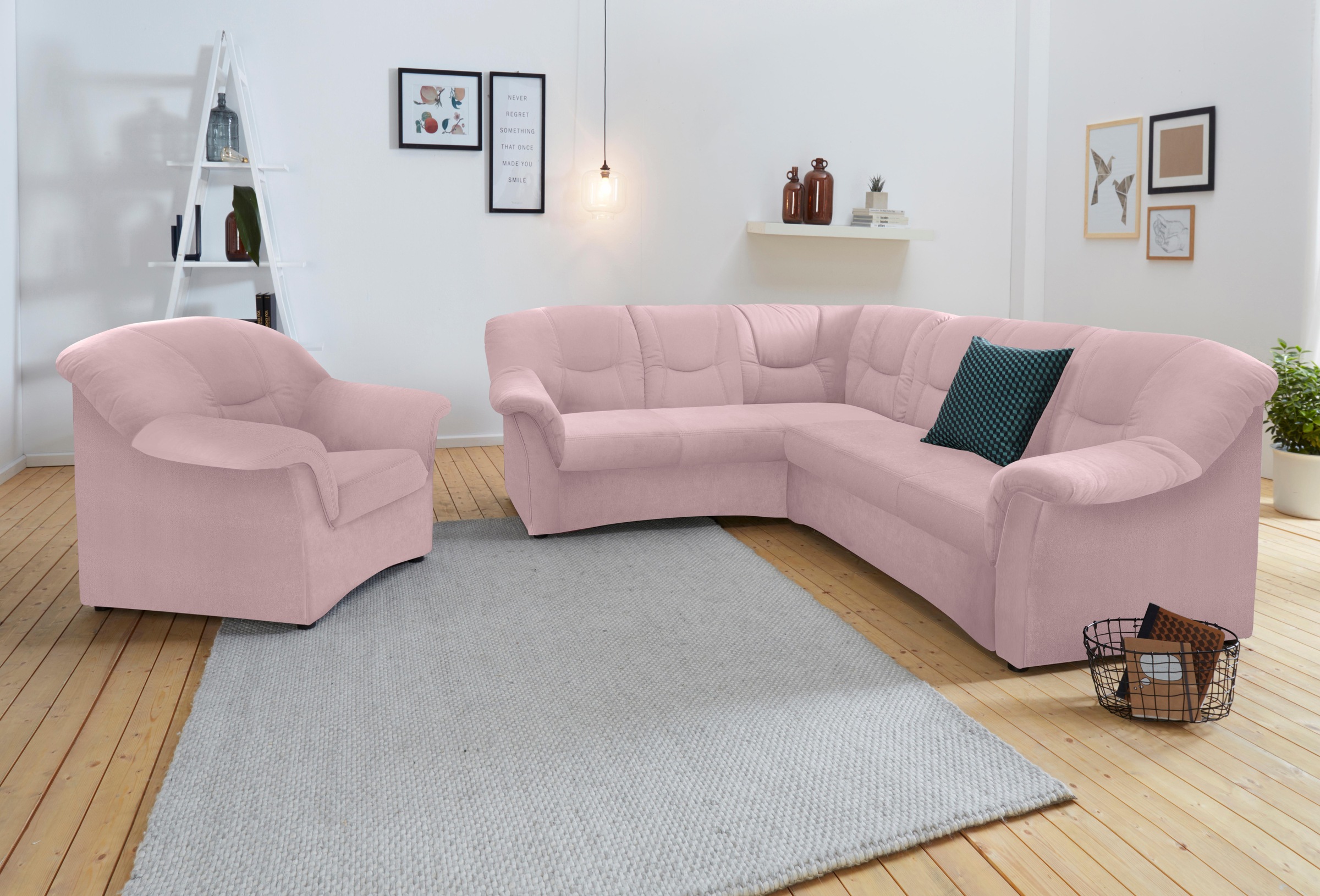 DOMO collection Ecksofa "Sarafina zeitlos&bequem, optional mit Federkern, B günstig online kaufen