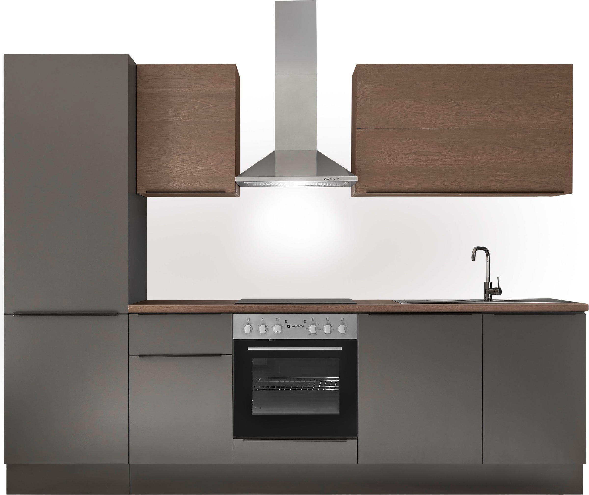 KOCHSTATION Küchenzeile "Cocco" Breite 280 cm, wahlweise mit E-Geräten und Induktion