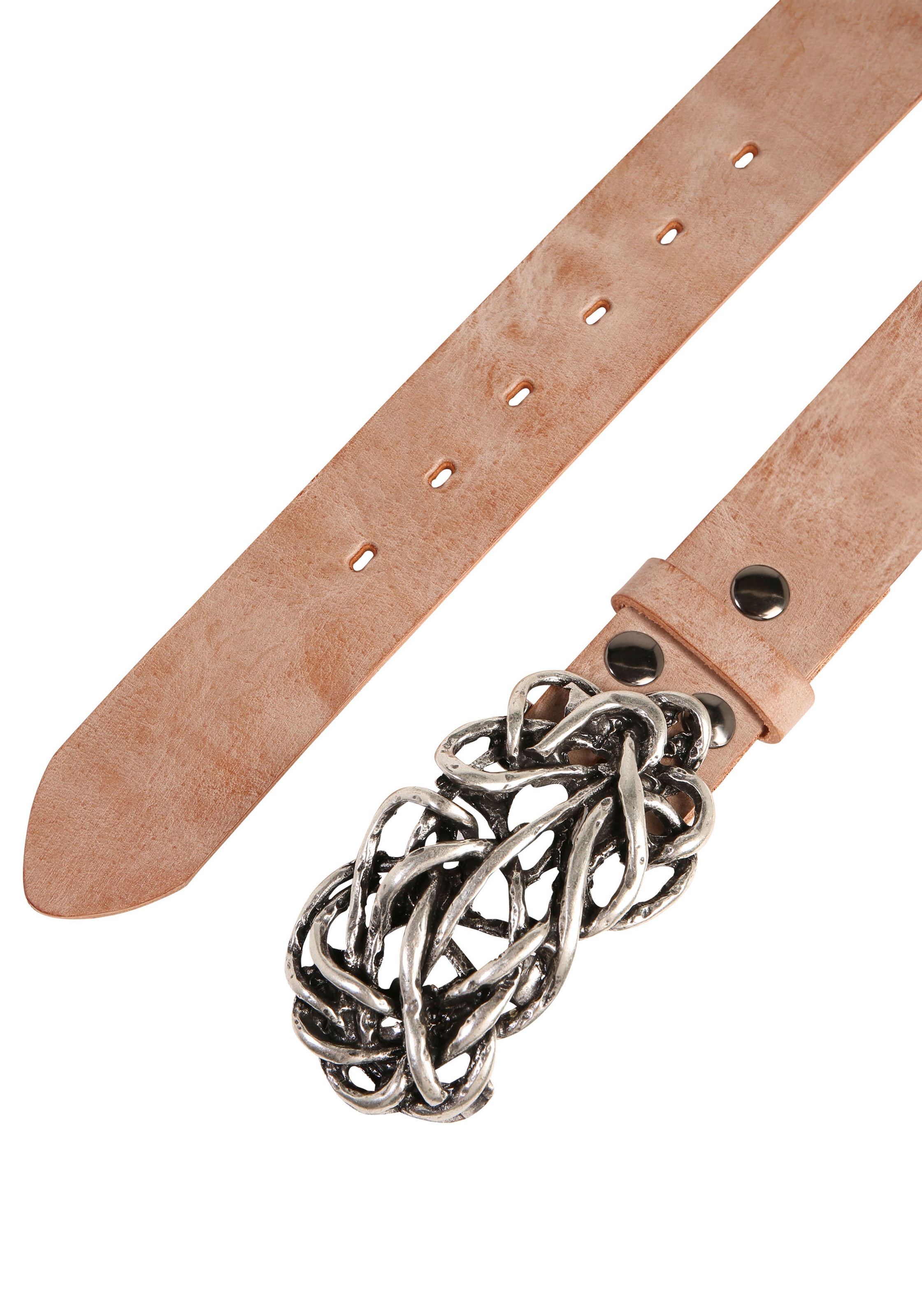 Rettungsring Gürtel Ledergürtel mit austauschbarer Schließe "Strohknoten" günstig online kaufen