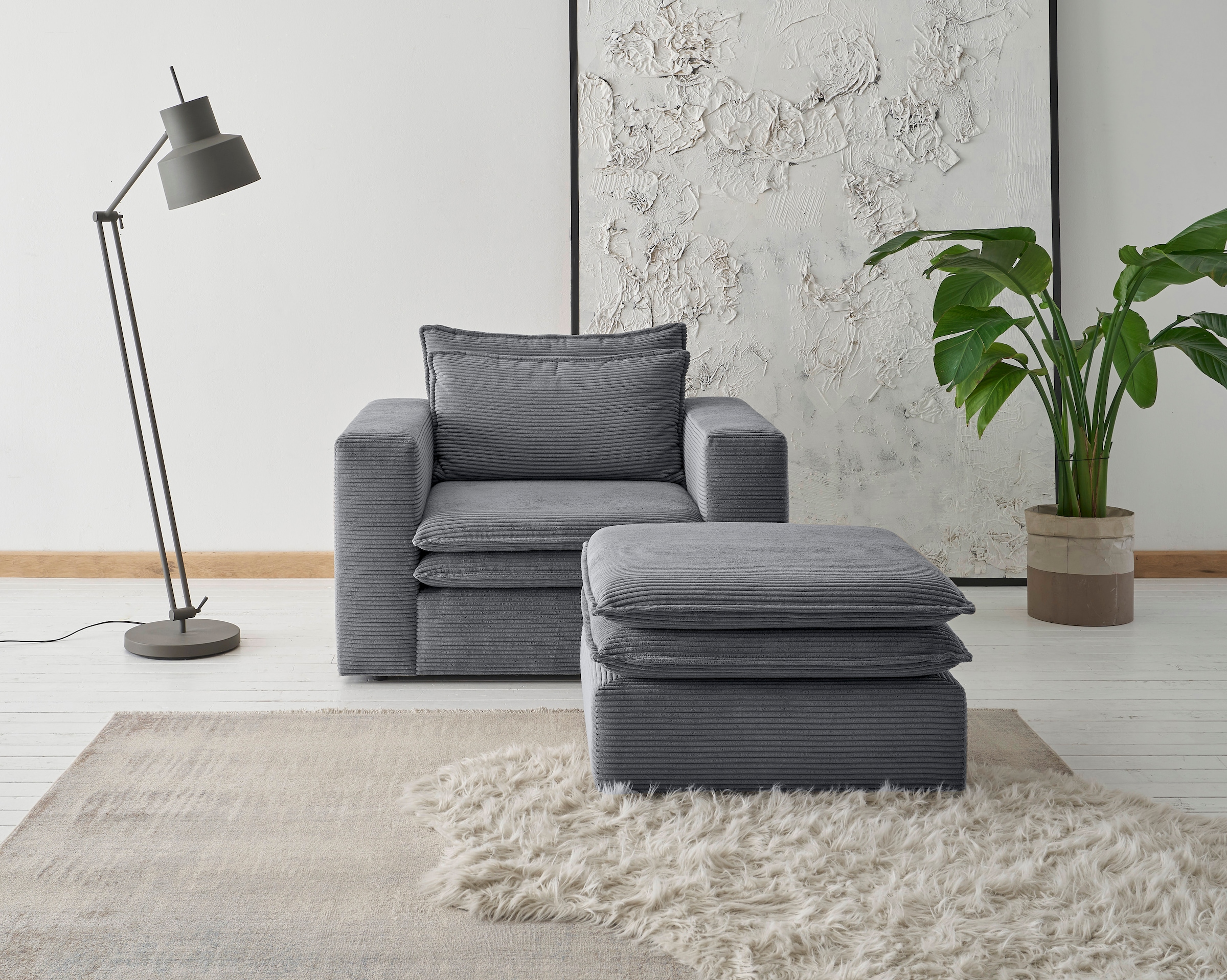 PLACES OF STYLE Sitzgruppe "PIAGGE" 2 Stk. tlg. Hochwertiger Cord, Sessel u günstig online kaufen