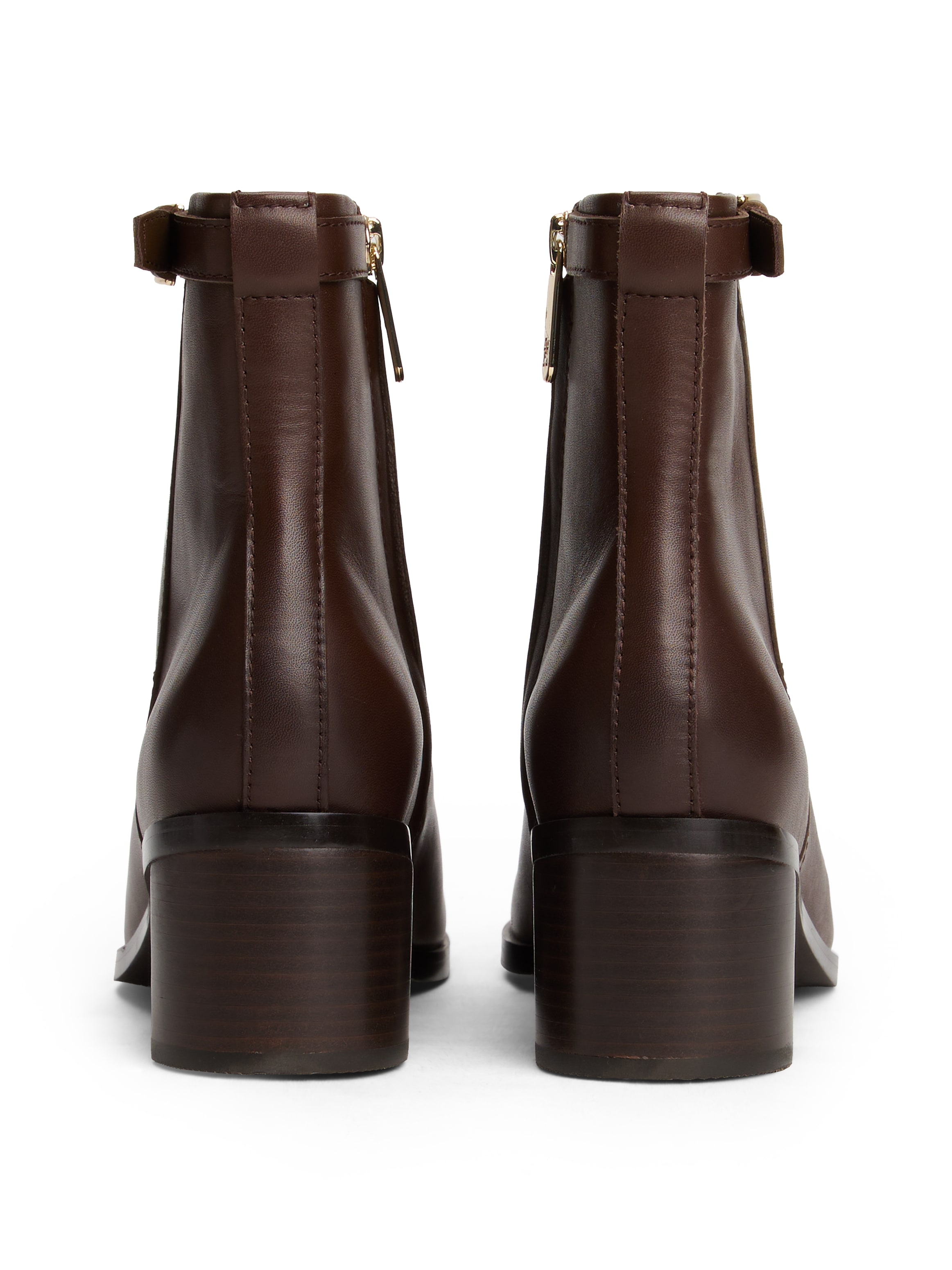 Tommy Hilfiger Stiefelette »TH BUCKLE RIDING MID HEEL BOOTIE«, Blockabsatz, Businesschuh mit Zierschnalle am Schaftrand