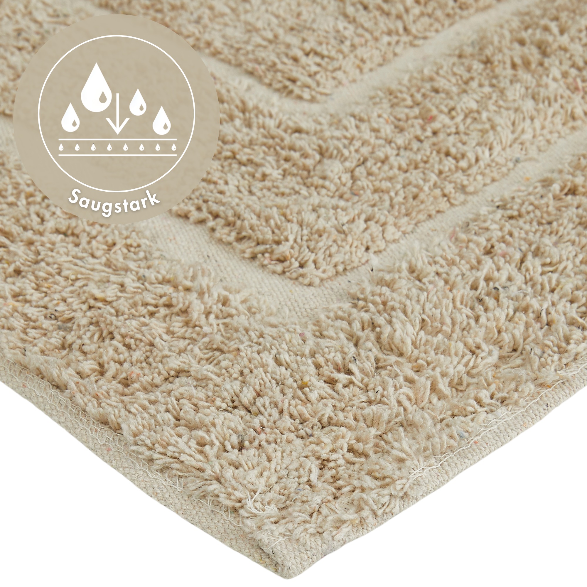 Andiamo Badematte »Havanna, 50x80 cm«, fußbodenheizungsgeeignet-schnell trocknend, Badteppich, Uni Farben, Hoch-Tief Effekt, verschiedene Designs