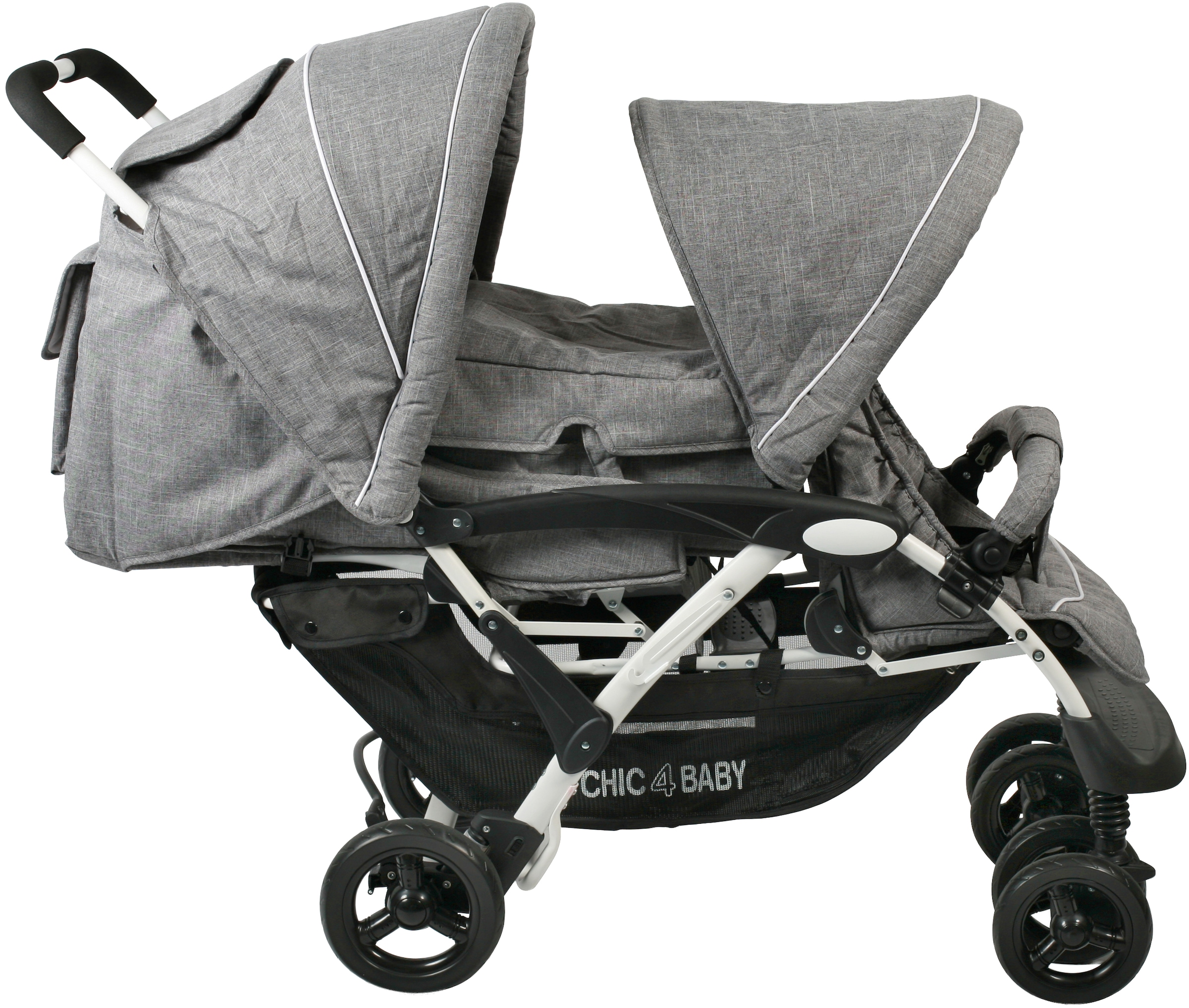 CHIC4BABY Geschwisterwagen »Duo« mit feststellbaren Doppelschwenk-Vorderrädern