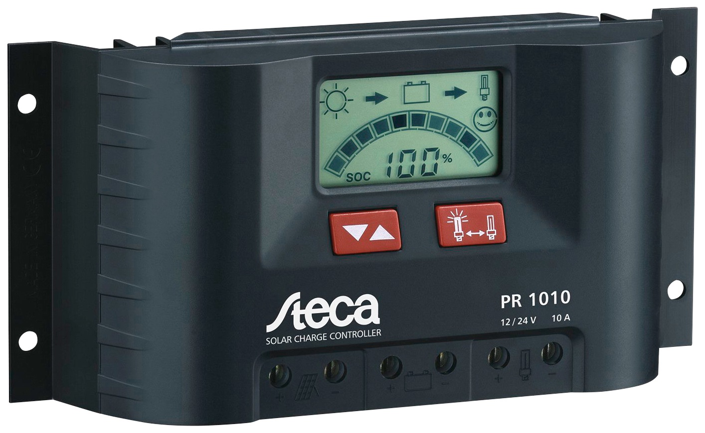 VICTRON ENERGY Solarladeregler "PR 1010", B:9,6cm H:4,4cm T:18,7cm, schwarz, Spannungsregler