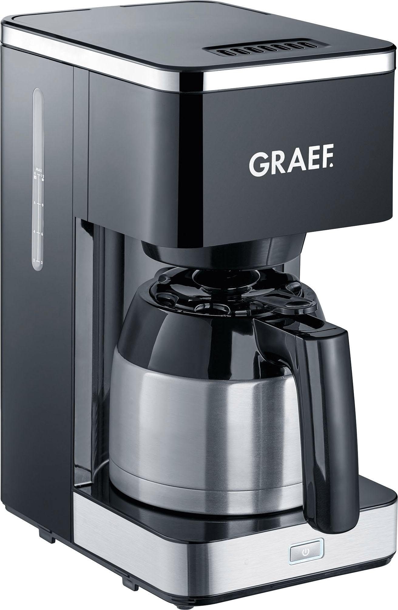 Graef Filterkaffeemaschine »FK 412«, 1 l Kaffeekanne, Korbfilter, 1x4, mit Thermokanne, schwarz
