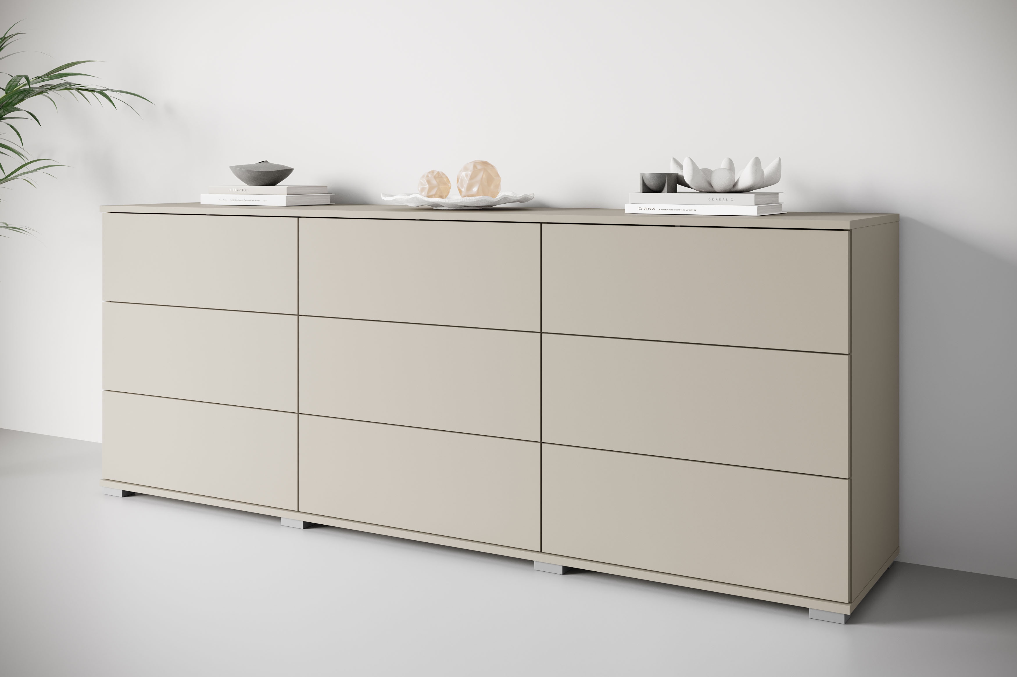OTTO home Sideboard "Kenia, Kommode, 180 cm breit, mit 9 Schubladen" 1 Stk. tlg. Push-to-Open-System und großzügiger Stauraum