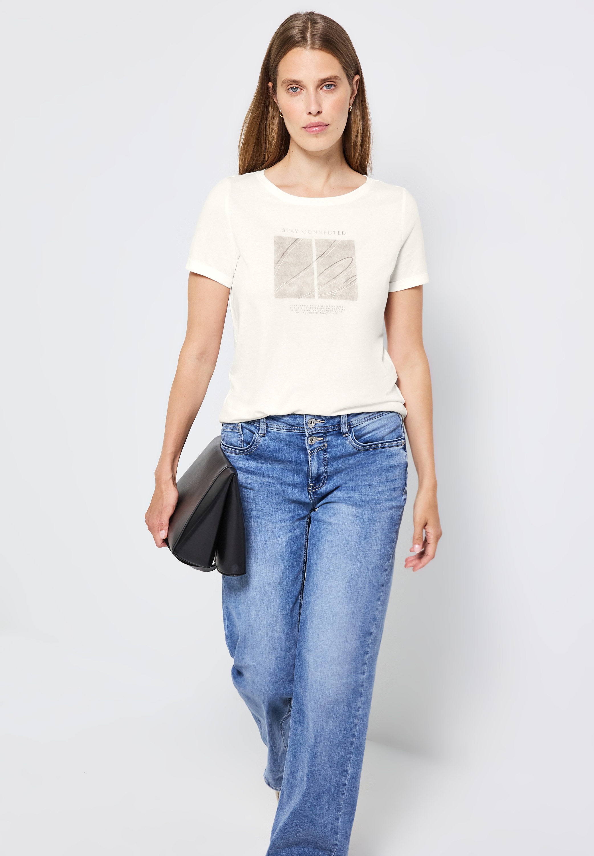 STREET ONE T-Shirt aus Baumwolle mit Stretchante