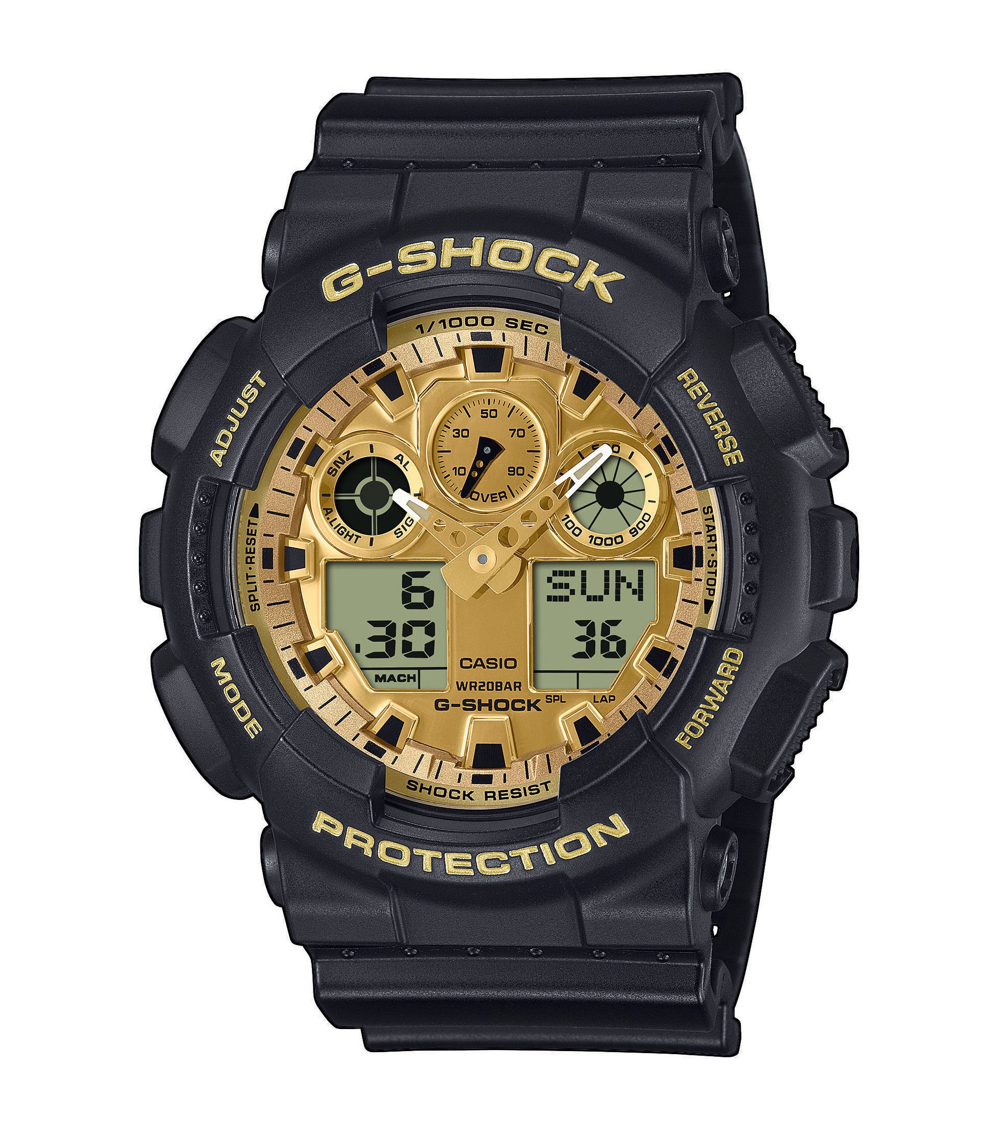 CASIO G-SHOCK Herren Chronographschwarz, Armbanduhren, Quarzuhr, Armbanduhr, Herrenuhr, analog, digital