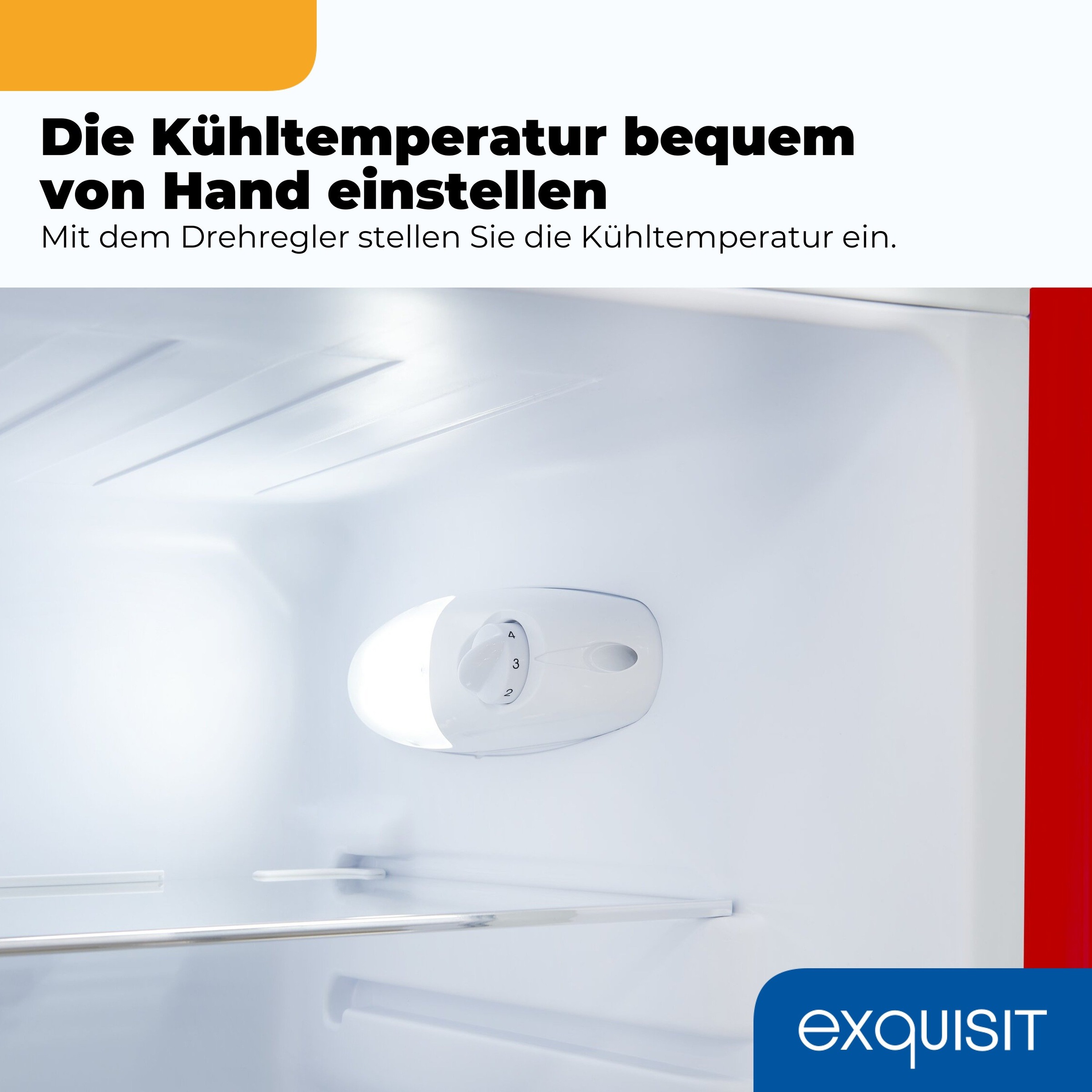 exquisit Kühl-/Gefrierkombination »RKGC270-45-H-160C rot« 146,5 cm hoch 54,5 cm breit LED-Beleuchtung, verstellbare Glasböden, Retro-Design