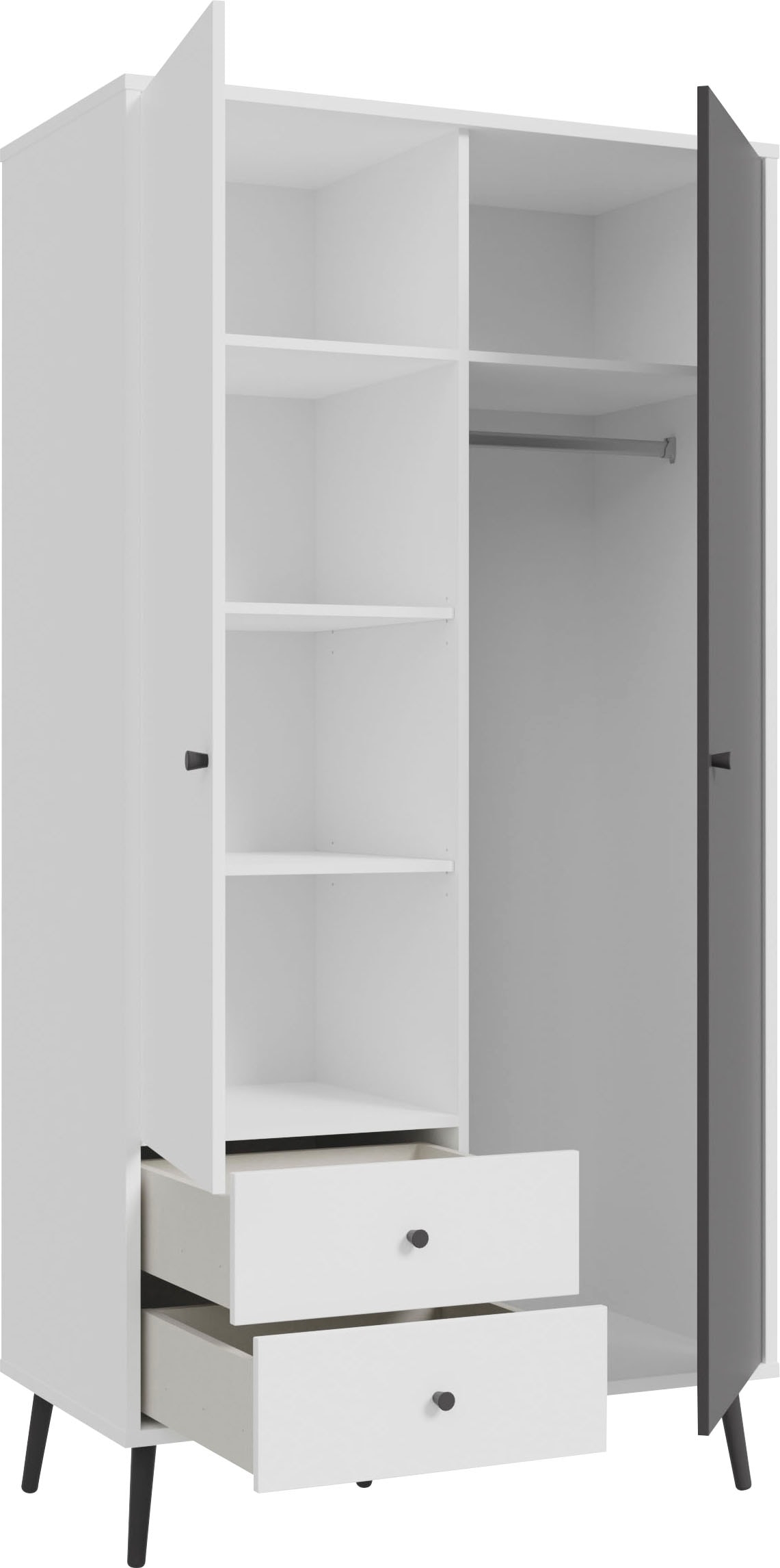 FORTE Drehtürenschrank »Harllson EasyKlix by Forte«, Montage von Korpus und Türen ohne Werkzeug oder Schrauben