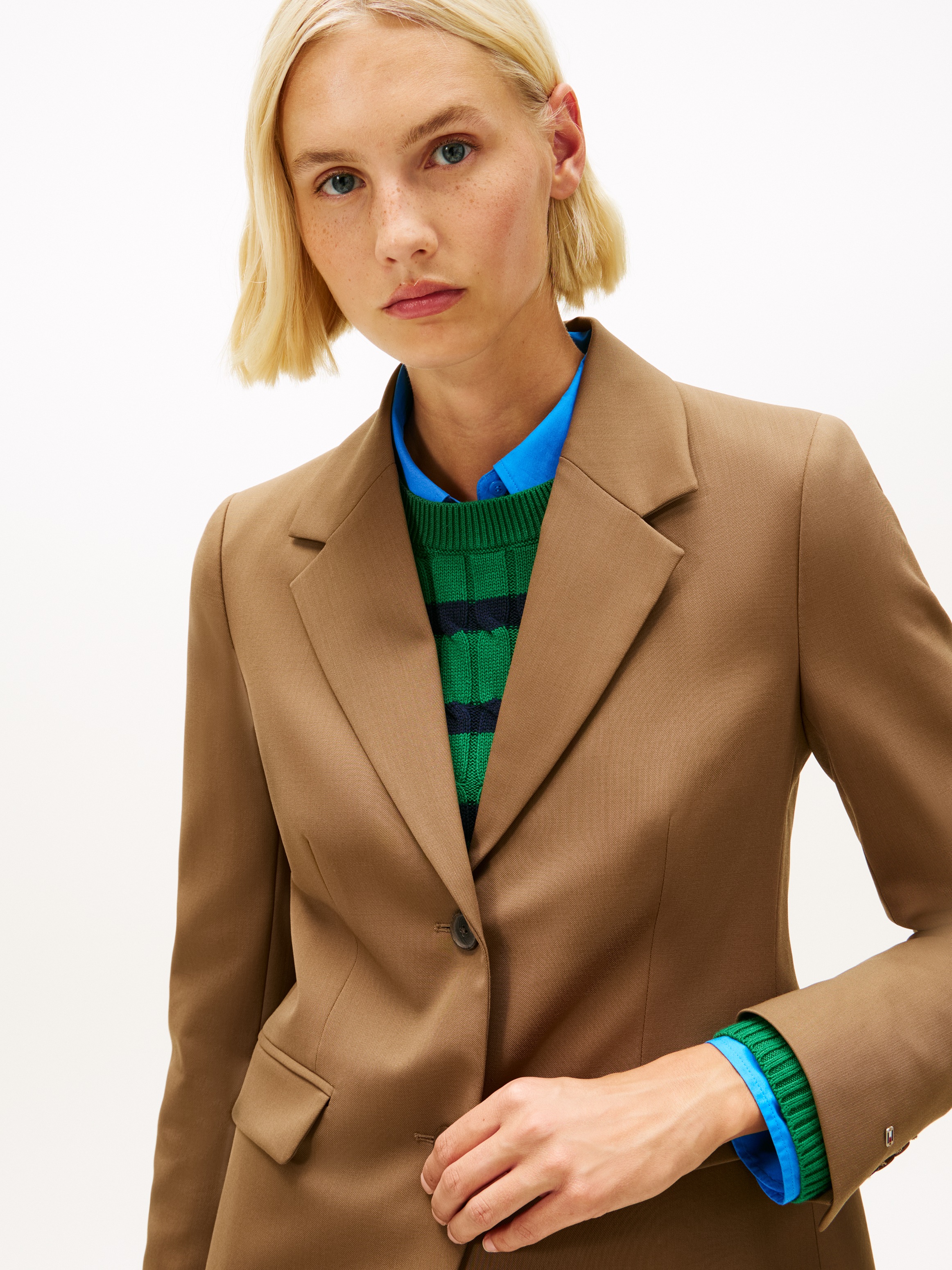 Tommy Hilfiger Longblazer "TIMELESS WOOL REG STRT SB BLAZER" mit Wolle günstig online kaufen